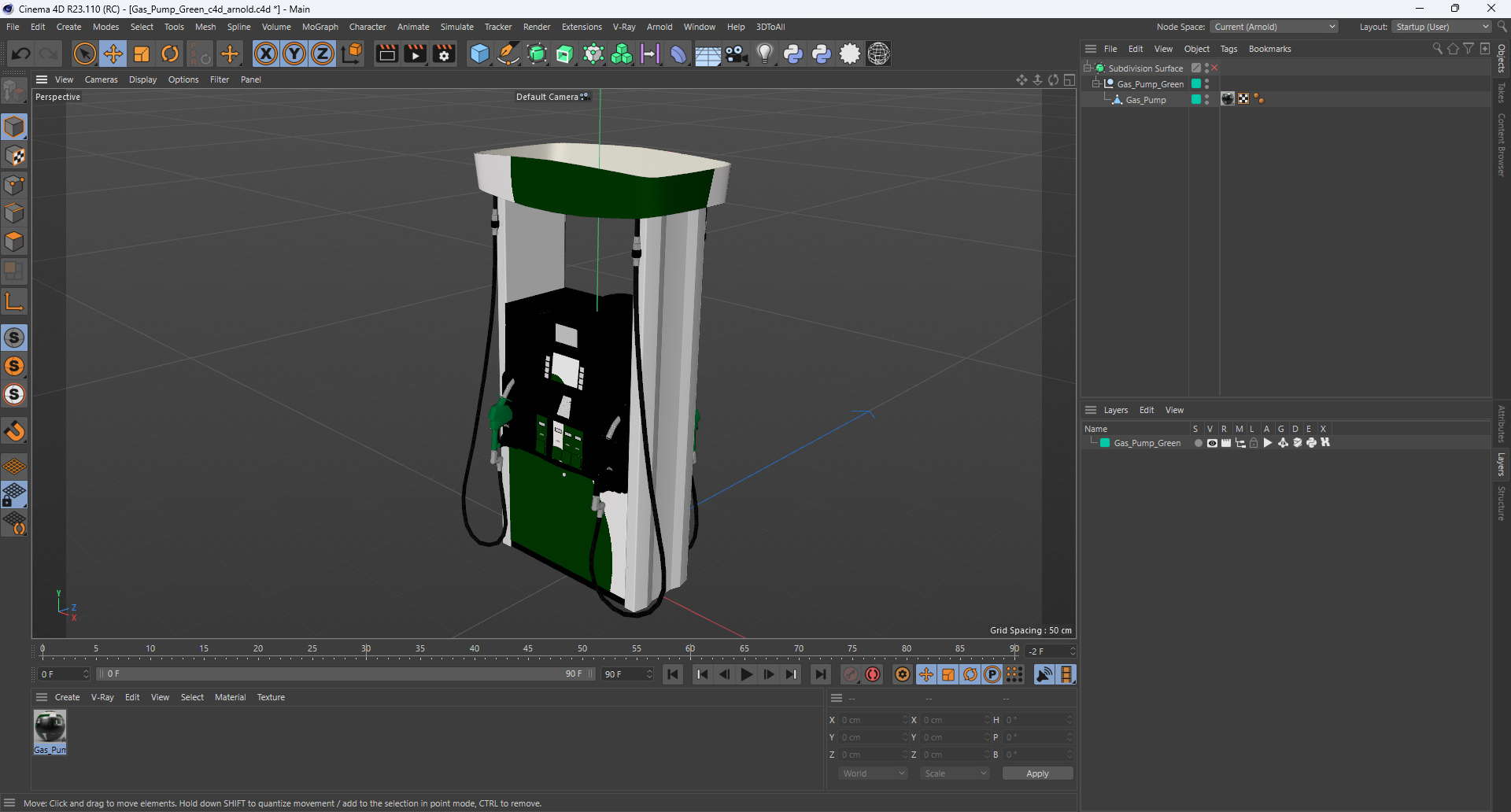 Gas Pump Green 3D model
