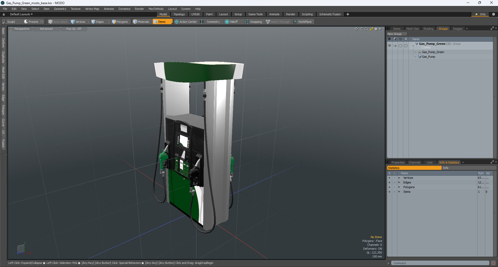 Gas Pump Green 3D model
