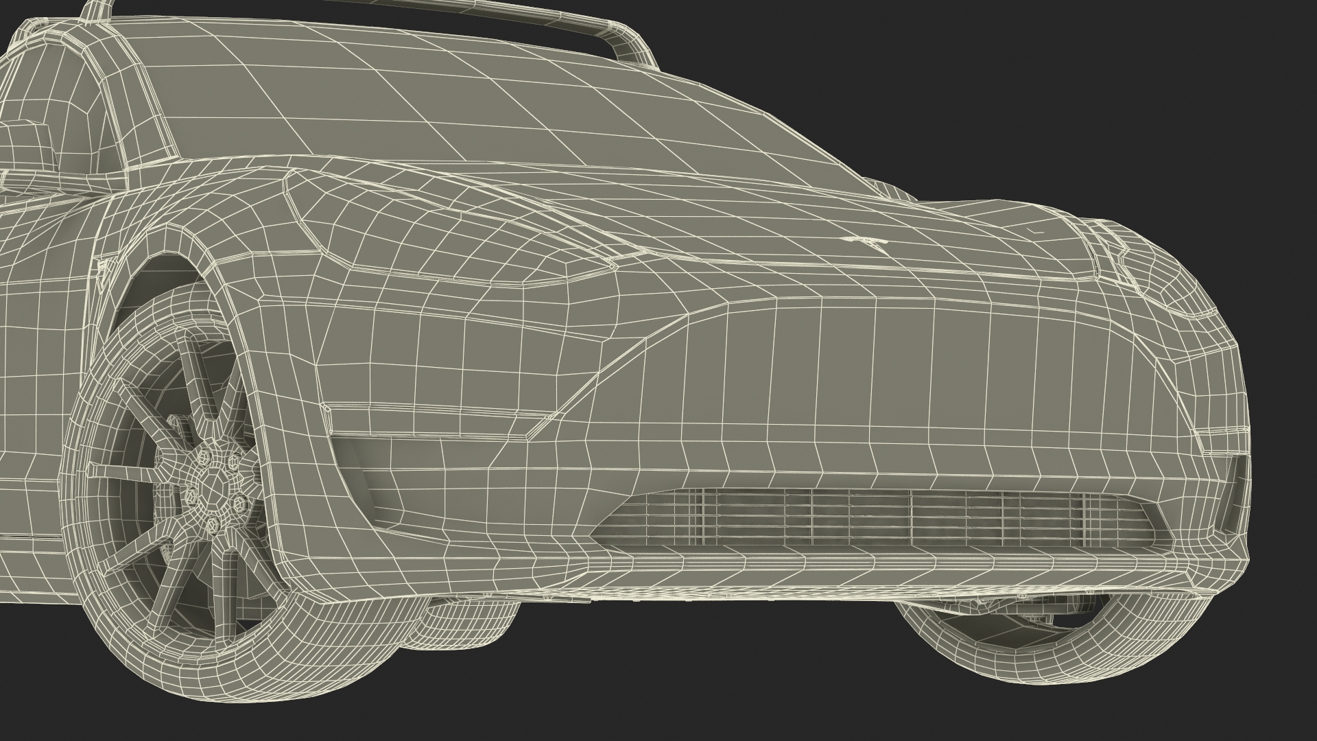 Tesla with Roof Rack Rigged 3D