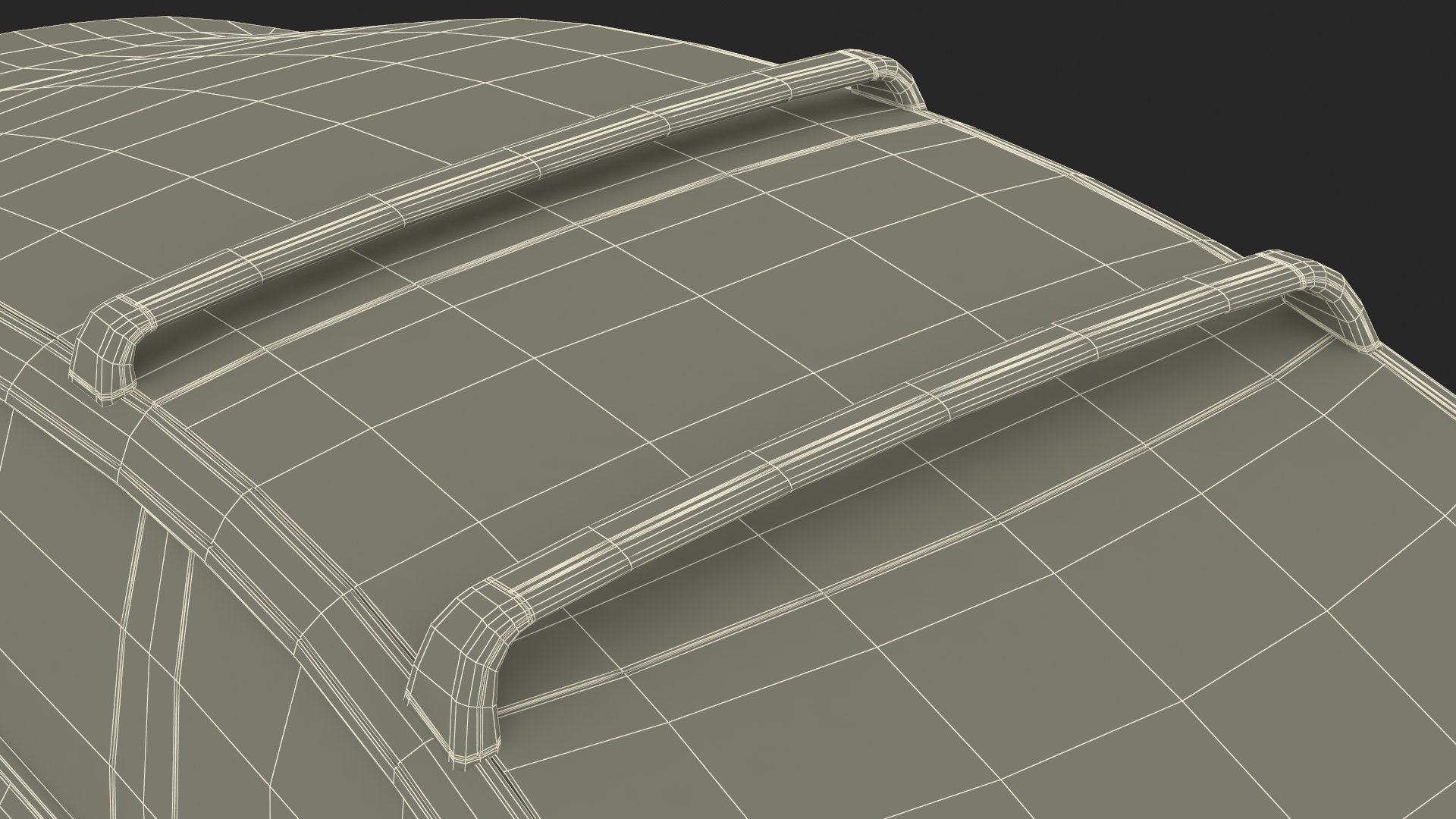 Tesla with Roof Rack Rigged 3D