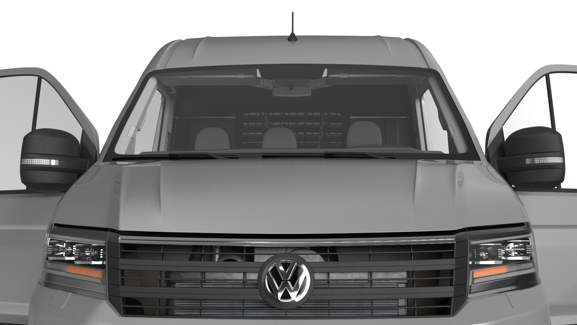 3D model Volkswagen Crafter Van 2024 Long Silver Metallic Rigged