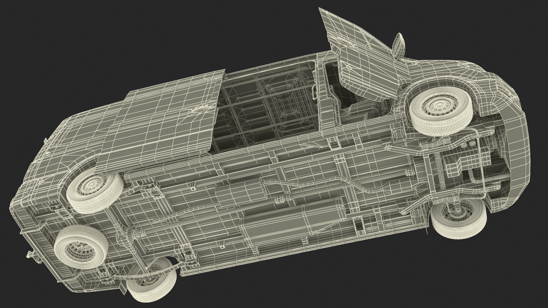 3D model Volkswagen Crafter Van 2024 Long Silver Metallic Rigged