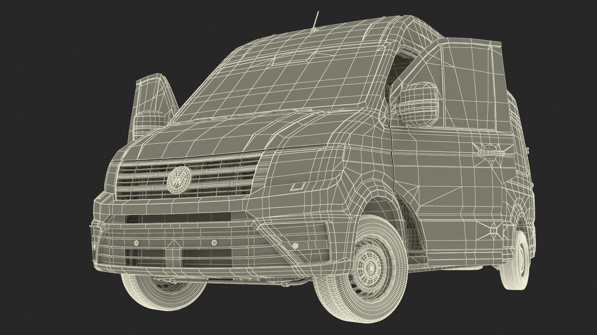 3D model Volkswagen Crafter Van 2024 Long Silver Metallic Rigged