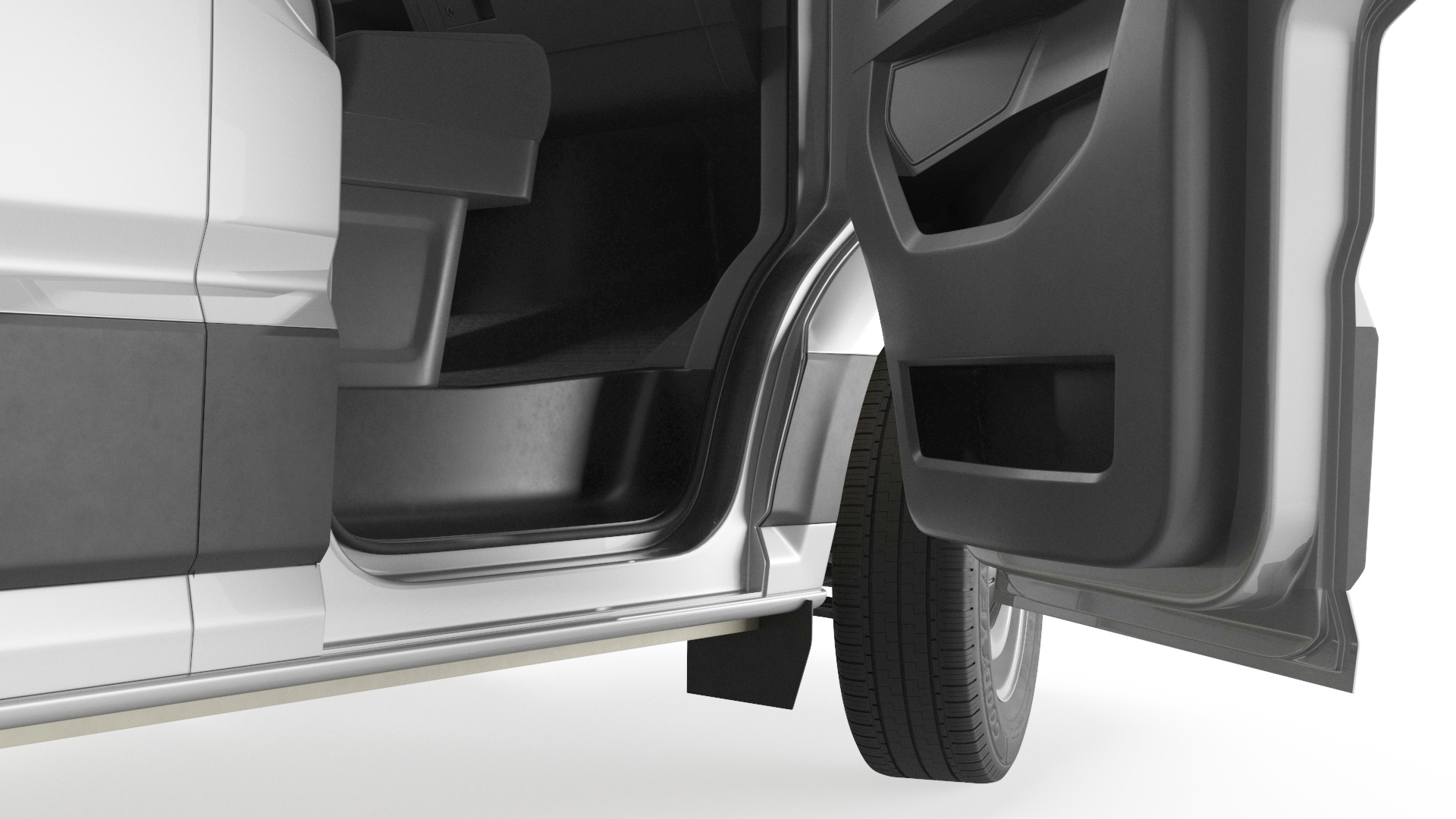 3D model Volkswagen Crafter Van 2024 Long Silver Metallic Rigged