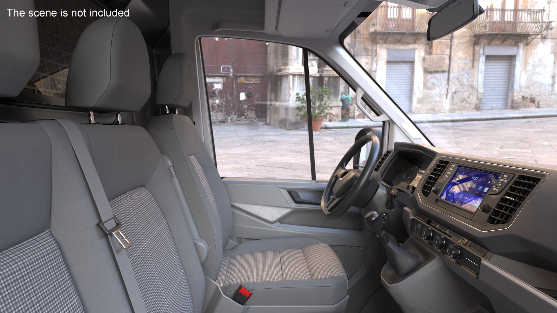 3D model Volkswagen Crafter Van 2024 Long Silver Metallic Rigged