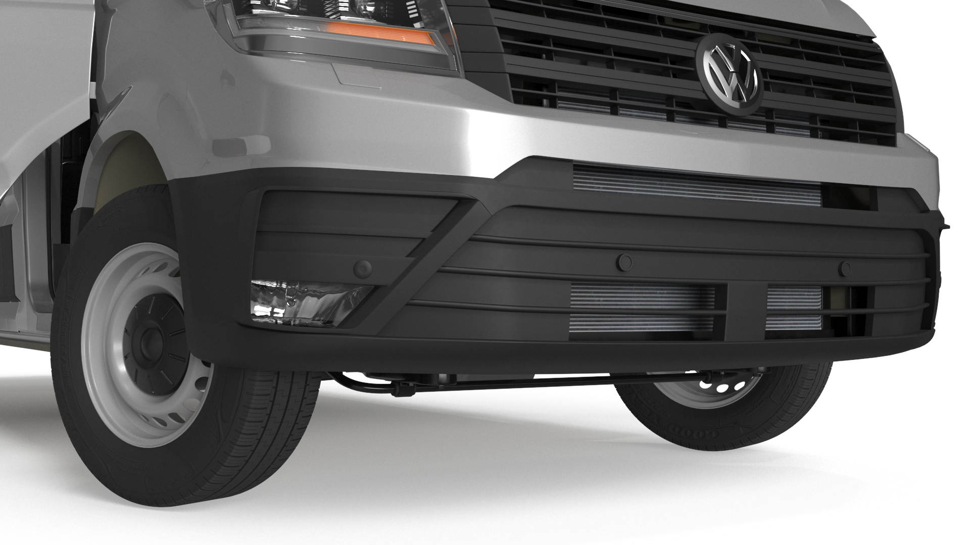 3D model Volkswagen Crafter Van 2024 Long Silver Metallic Rigged