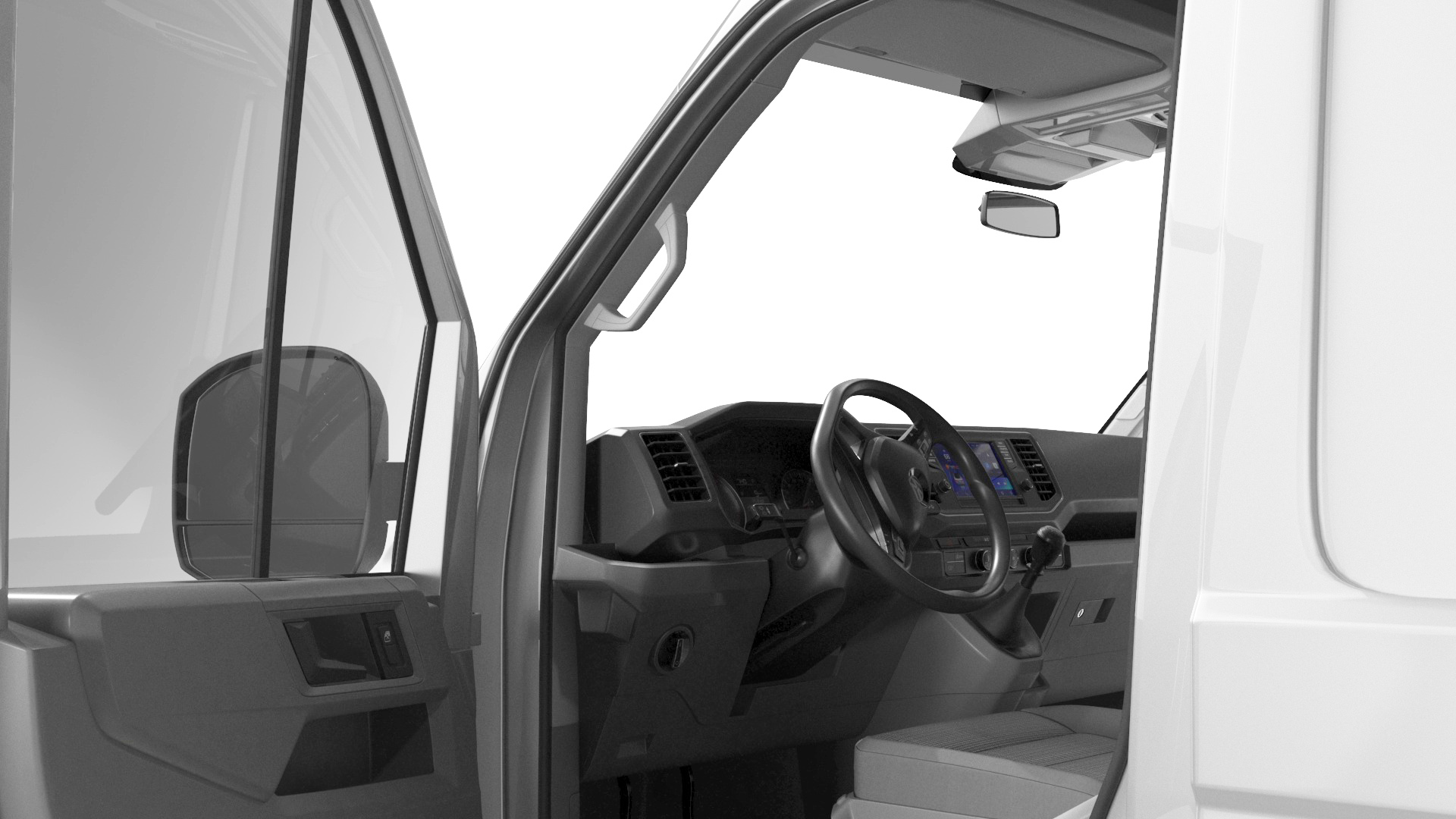 3D model Volkswagen Crafter Van 2024 Long Silver Metallic Rigged