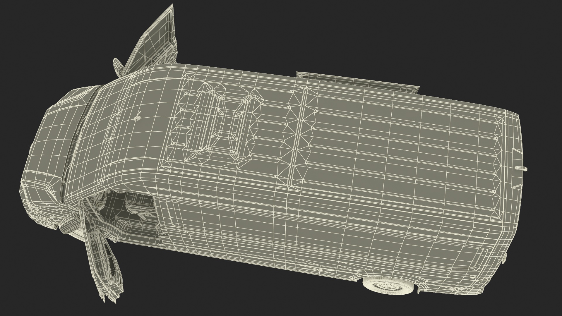 3D model Volkswagen Crafter Van 2024 Long Silver Metallic Rigged