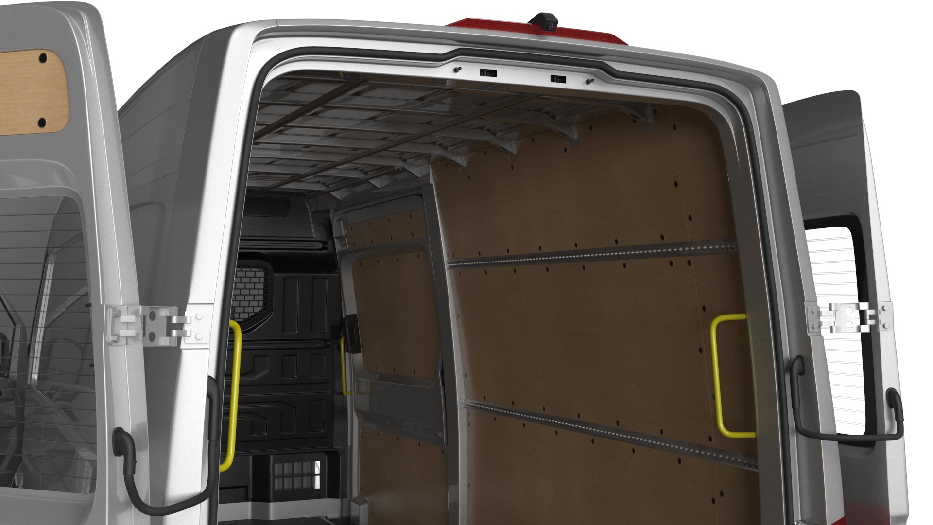 3D model Volkswagen Crafter Van 2024 Long Silver Metallic Rigged