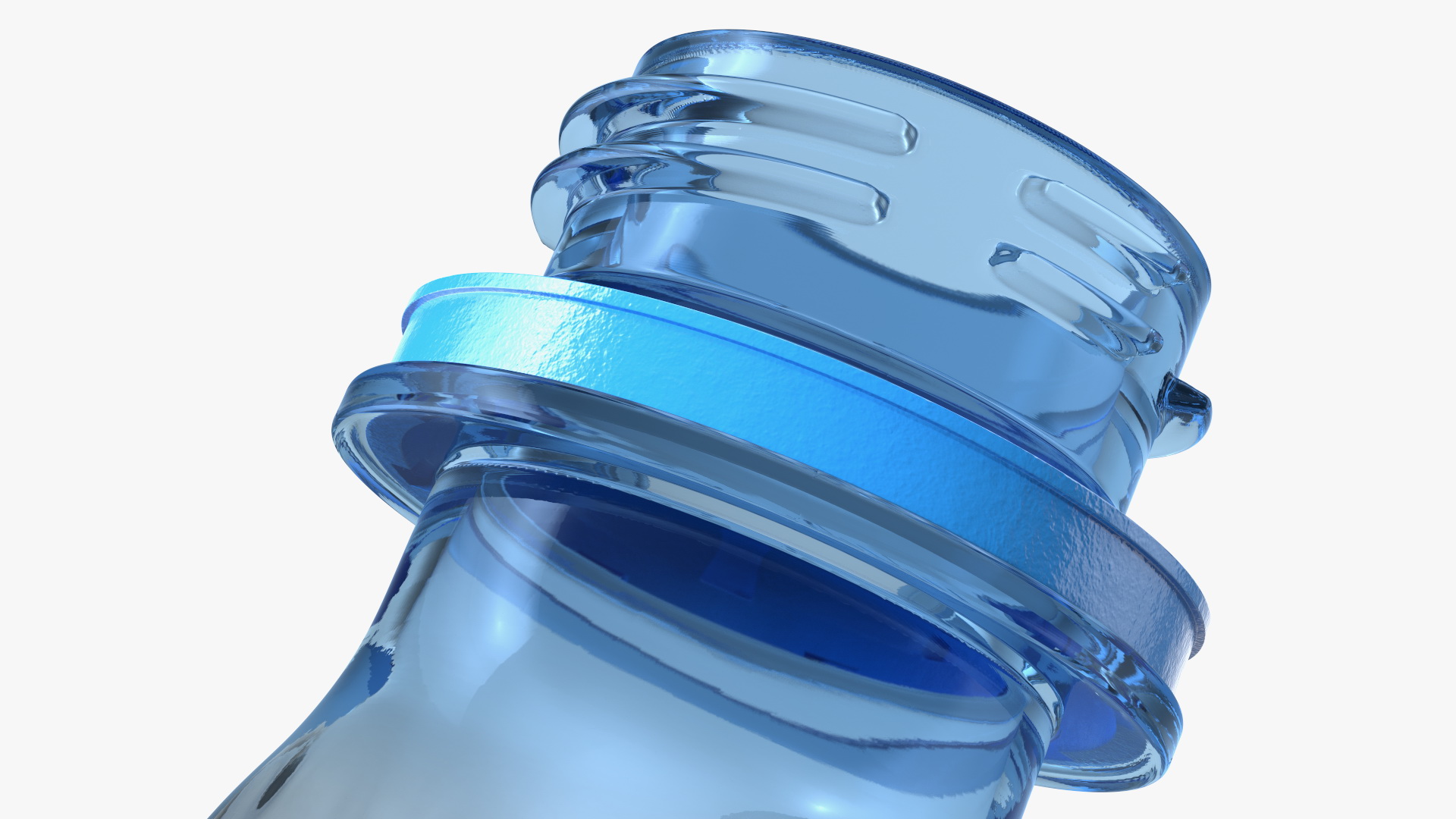 3D model Upright Crushed Empty Plastic Bottle Blue with Cap