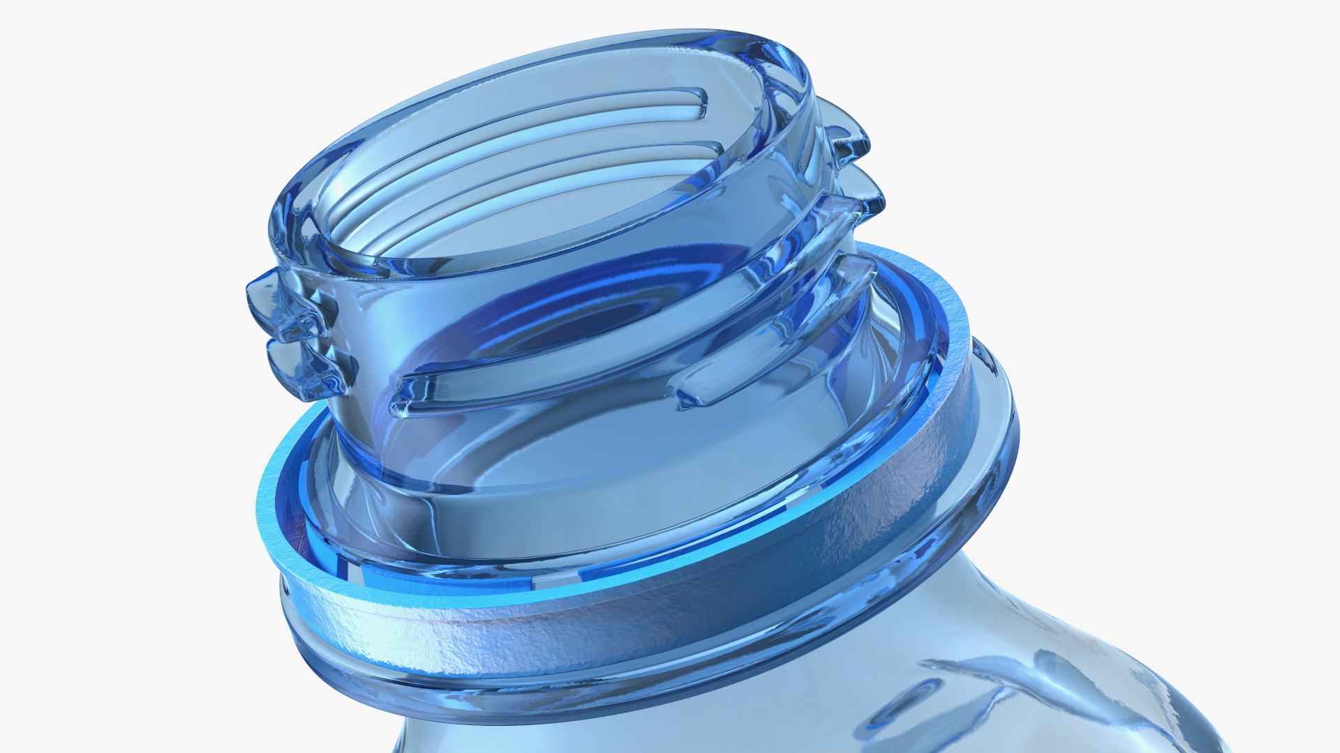 3D model Upright Crushed Empty Plastic Bottle Blue with Cap