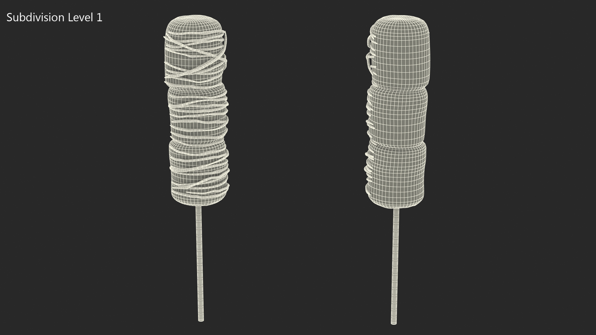 3D Marshmallow Skewer Pop White model