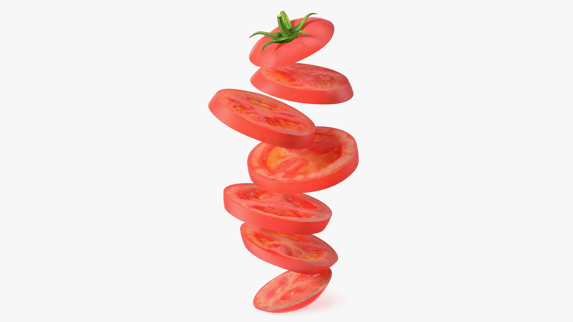 Sliced Tomato in the Air 3D model