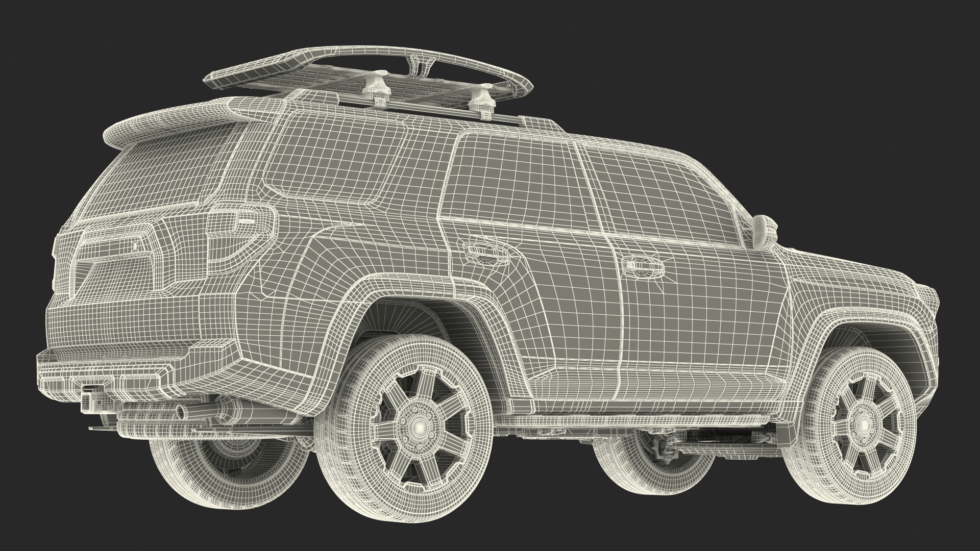SUV 4x4 with Roof Rack 3D