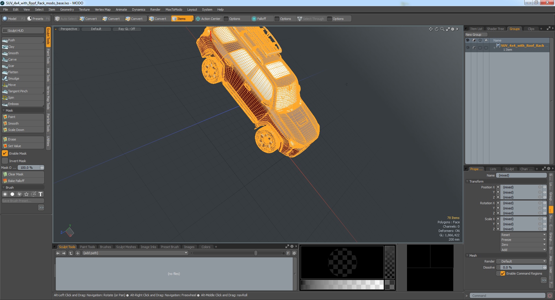 SUV 4x4 with Roof Rack 3D