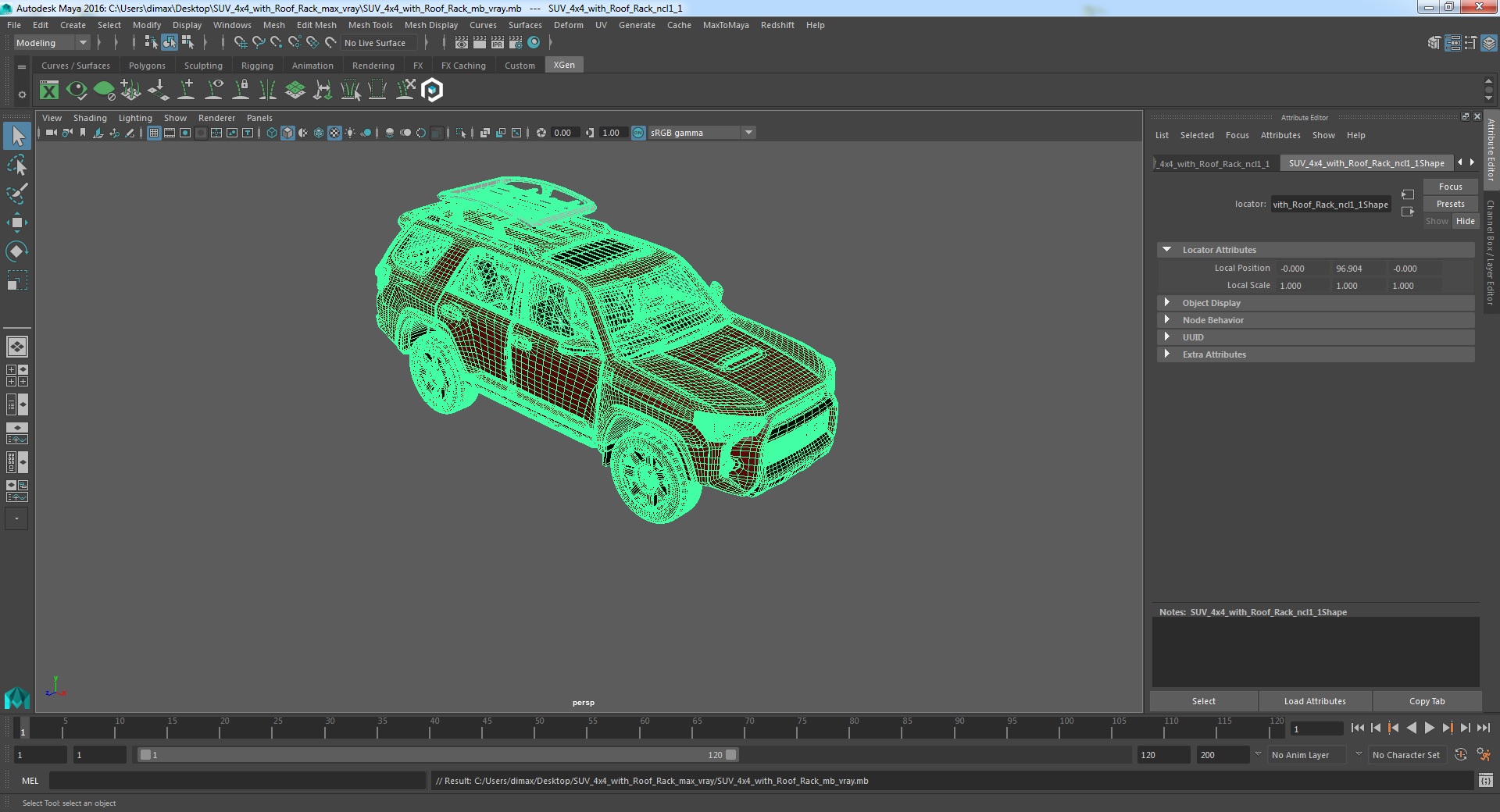 SUV 4x4 with Roof Rack 3D