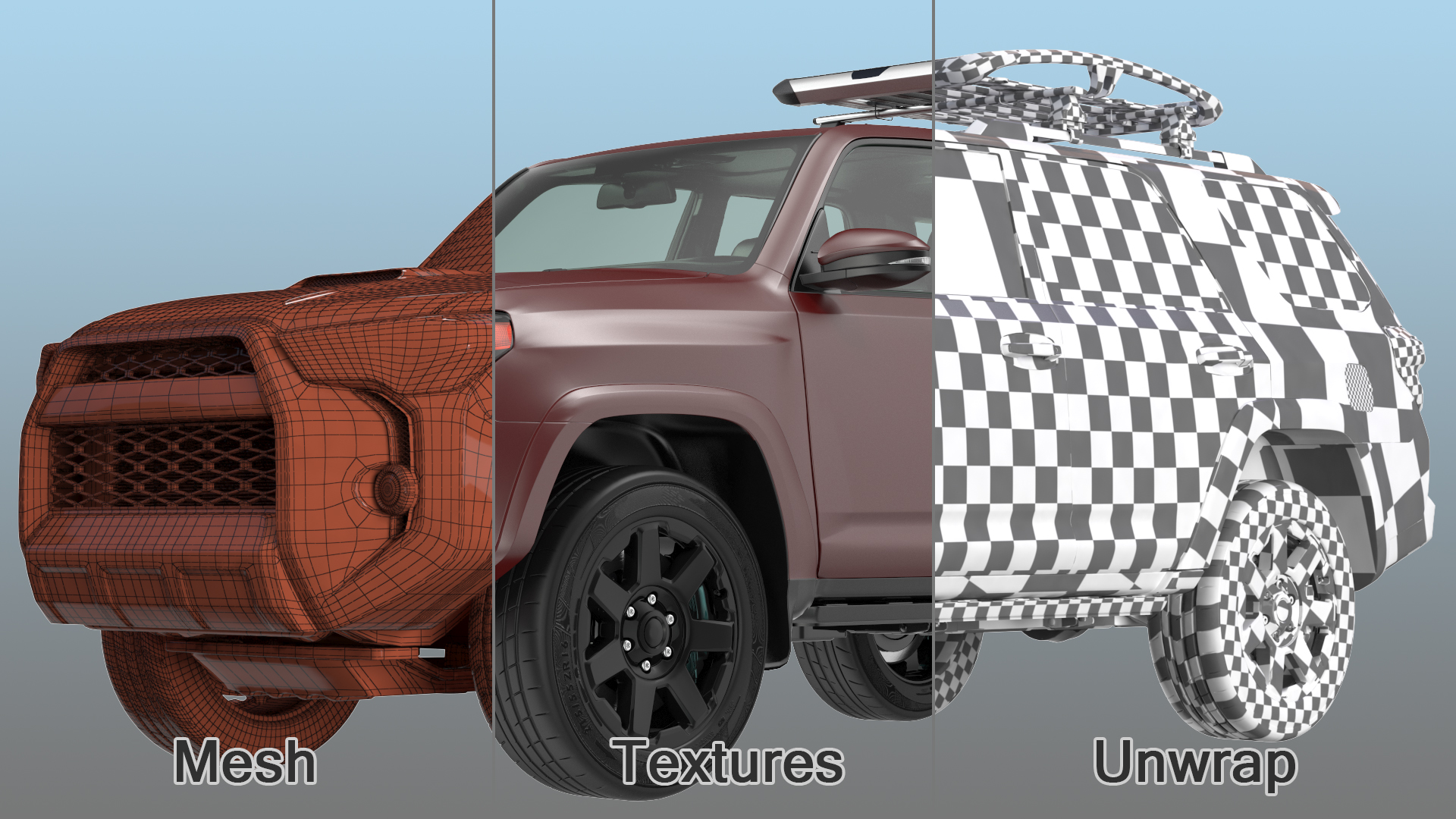 SUV 4x4 with Roof Rack 3D