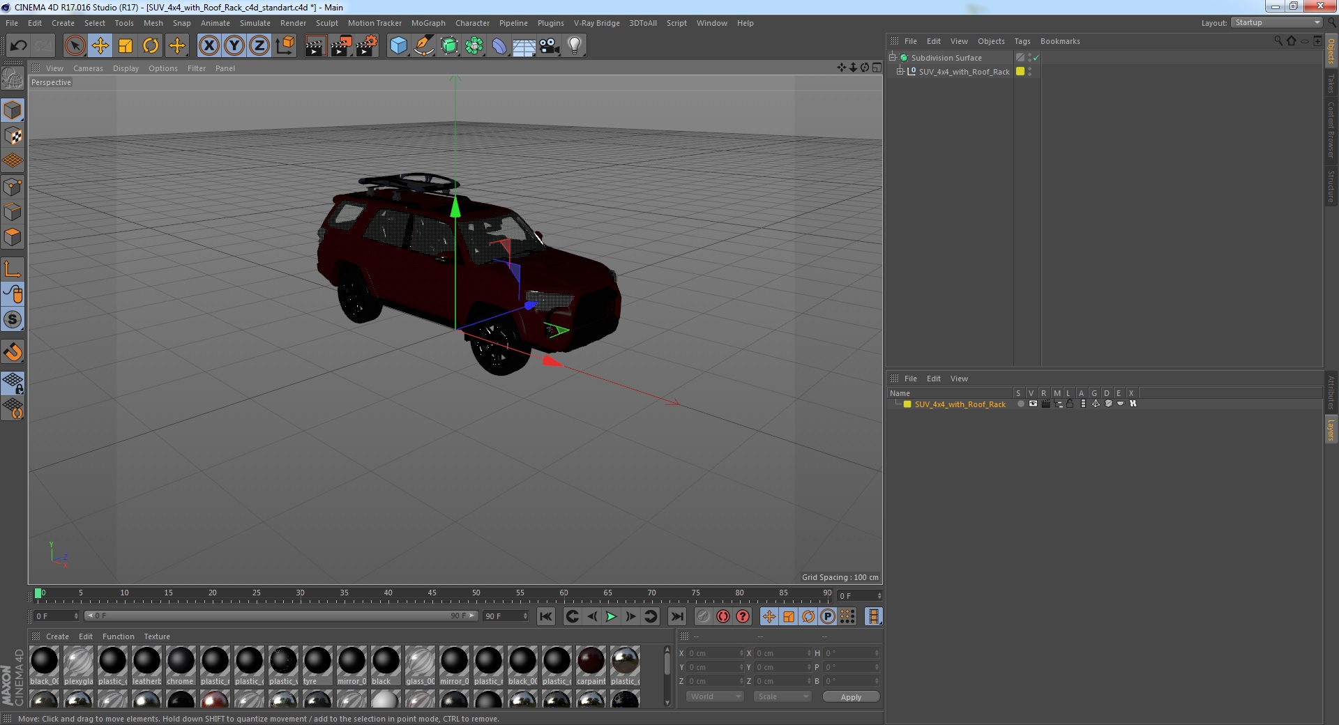 SUV 4x4 with Roof Rack 3D