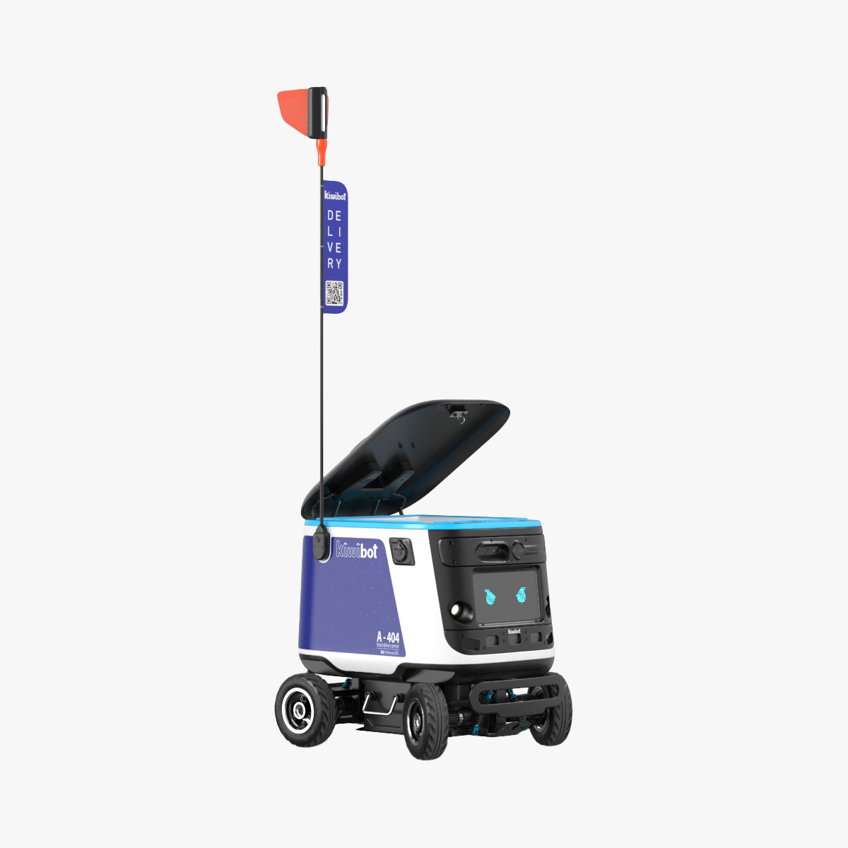 3D Blue Delivery Robot Kiwibot Rigged for Cinema 4D model
