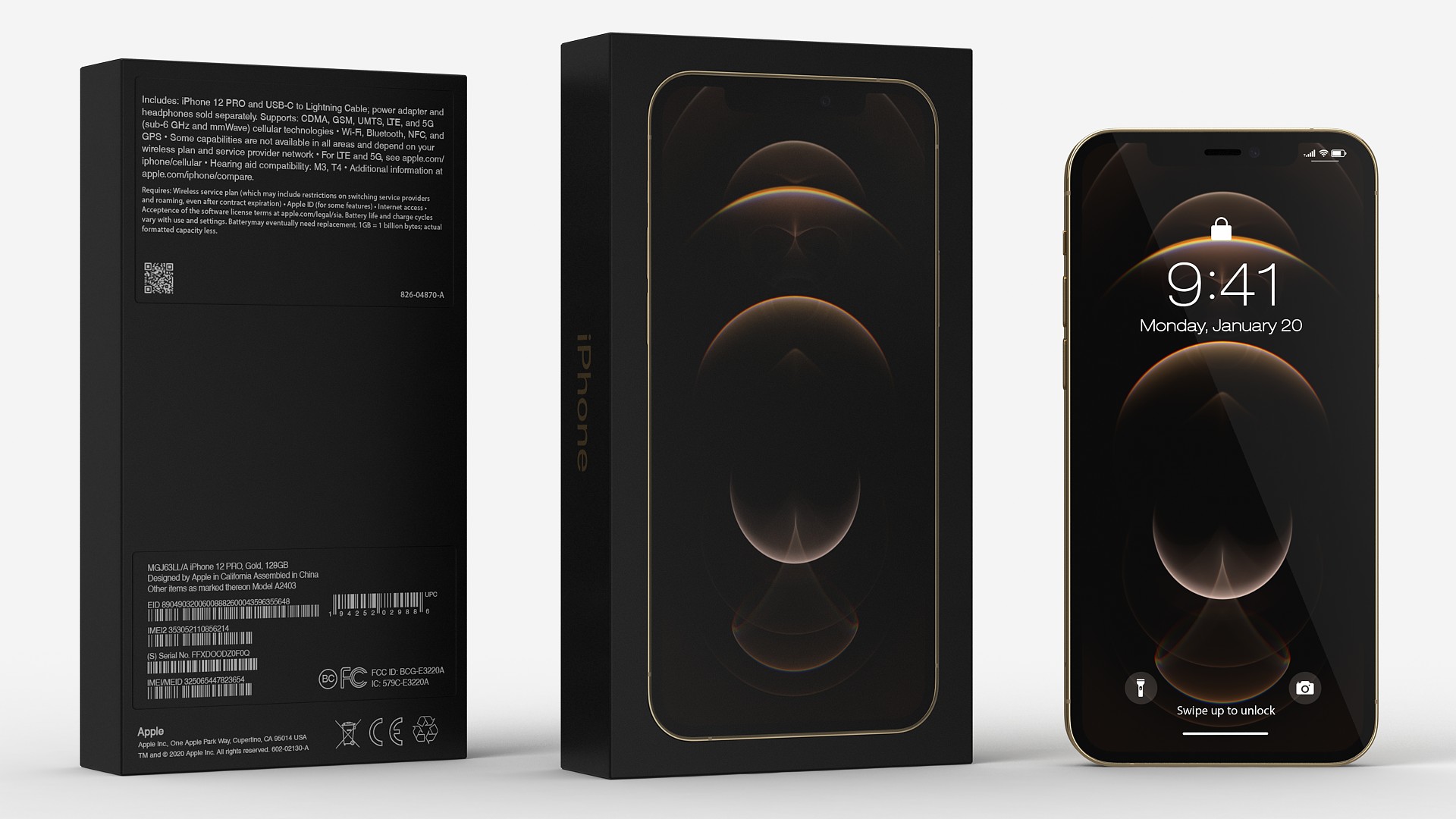 3D iPhone 12 Pro Unboxed Gold