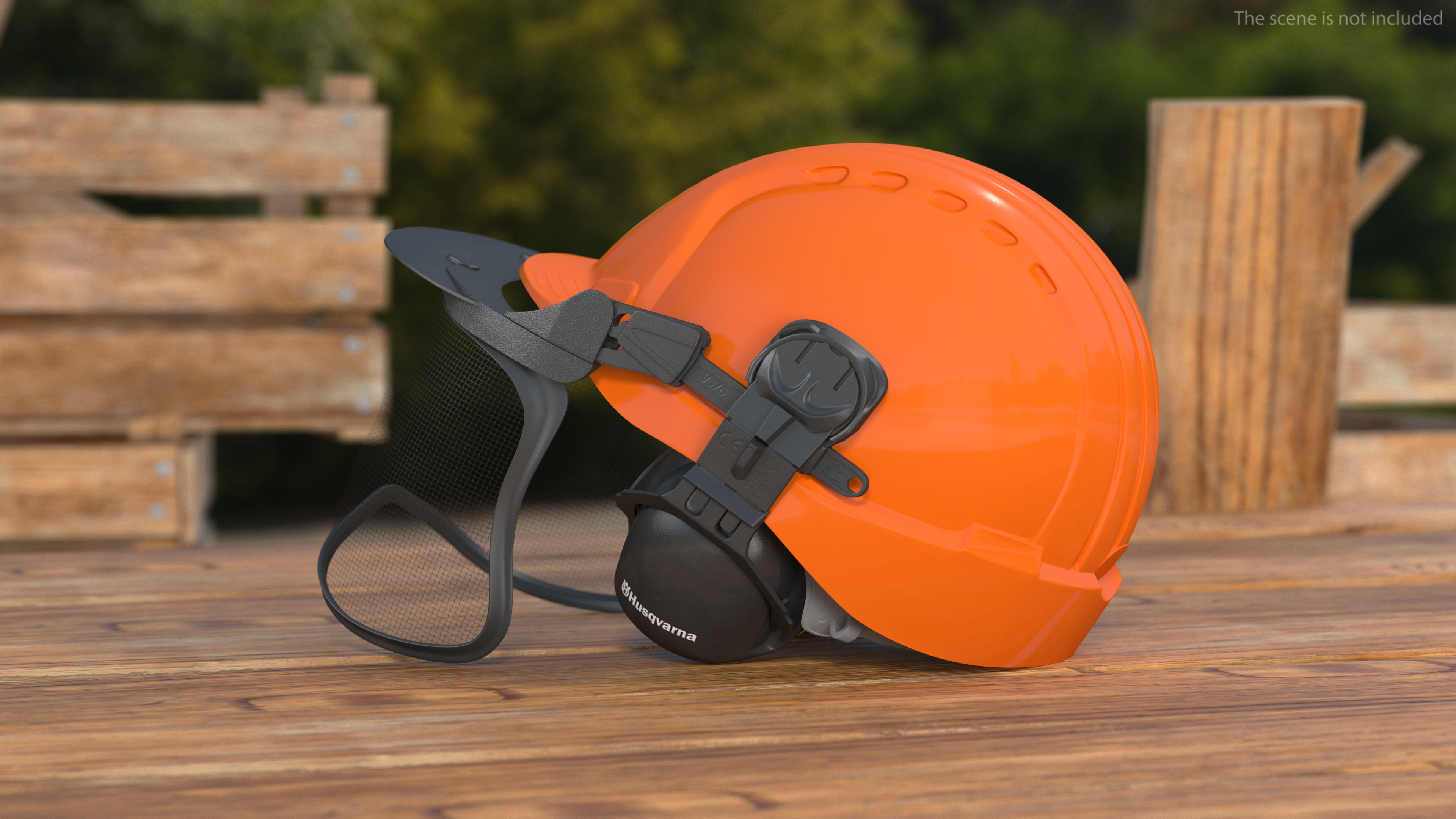 3D Husqvarna Forest Orange Head Protection Helmet