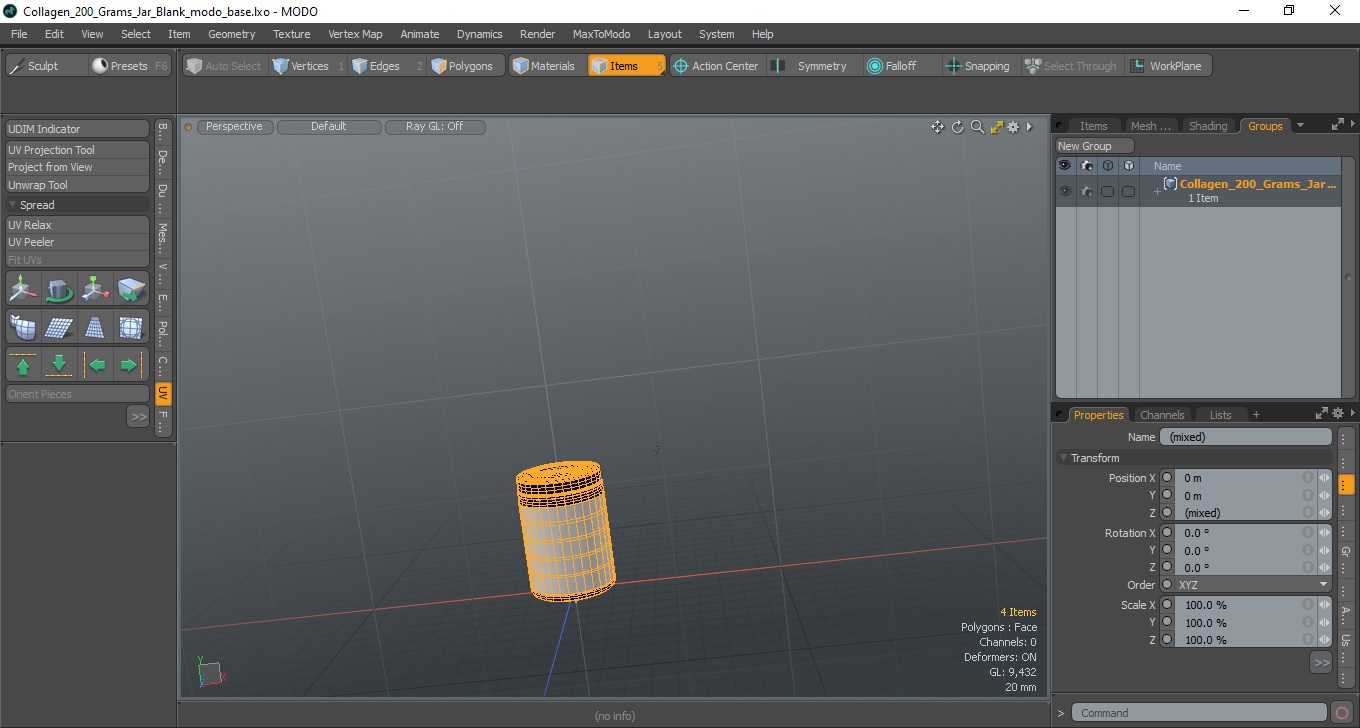 3D Collagen 200 Grams Jar Blank model