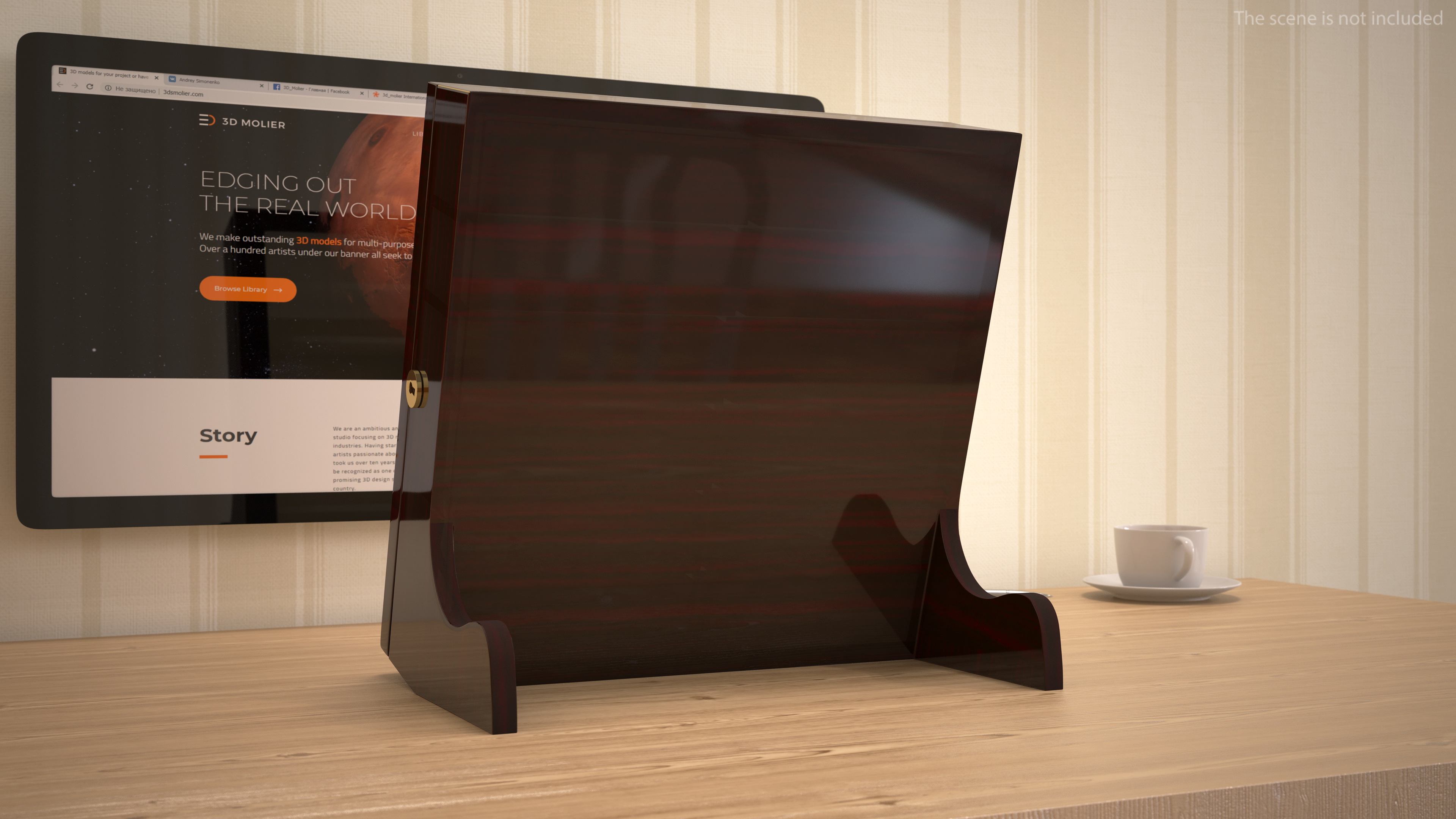 Ebony Glasses Display Stand 3D