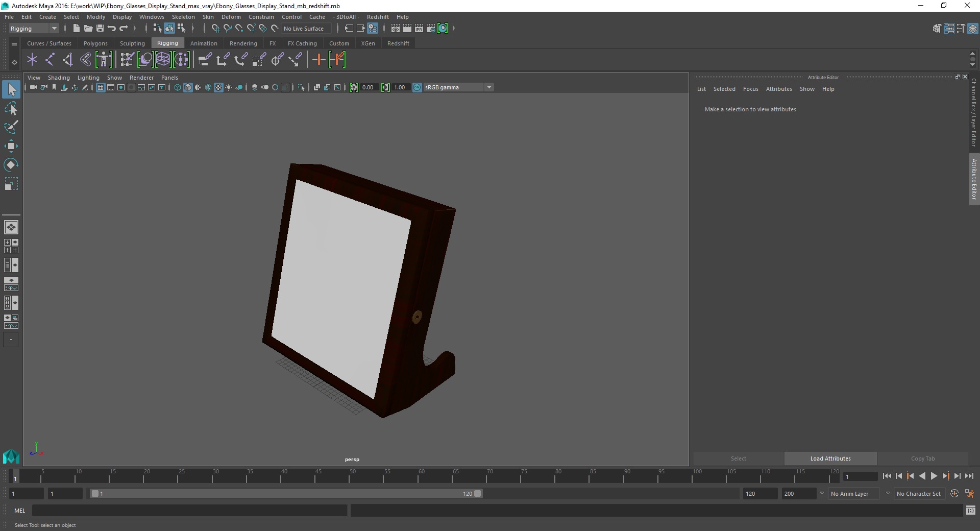 Ebony Glasses Display Stand 3D