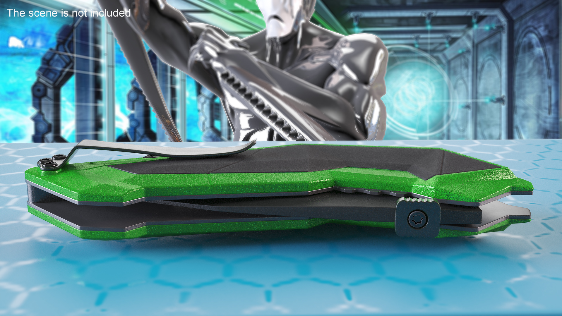 3D Fantastic Knife Folded Dark Green model