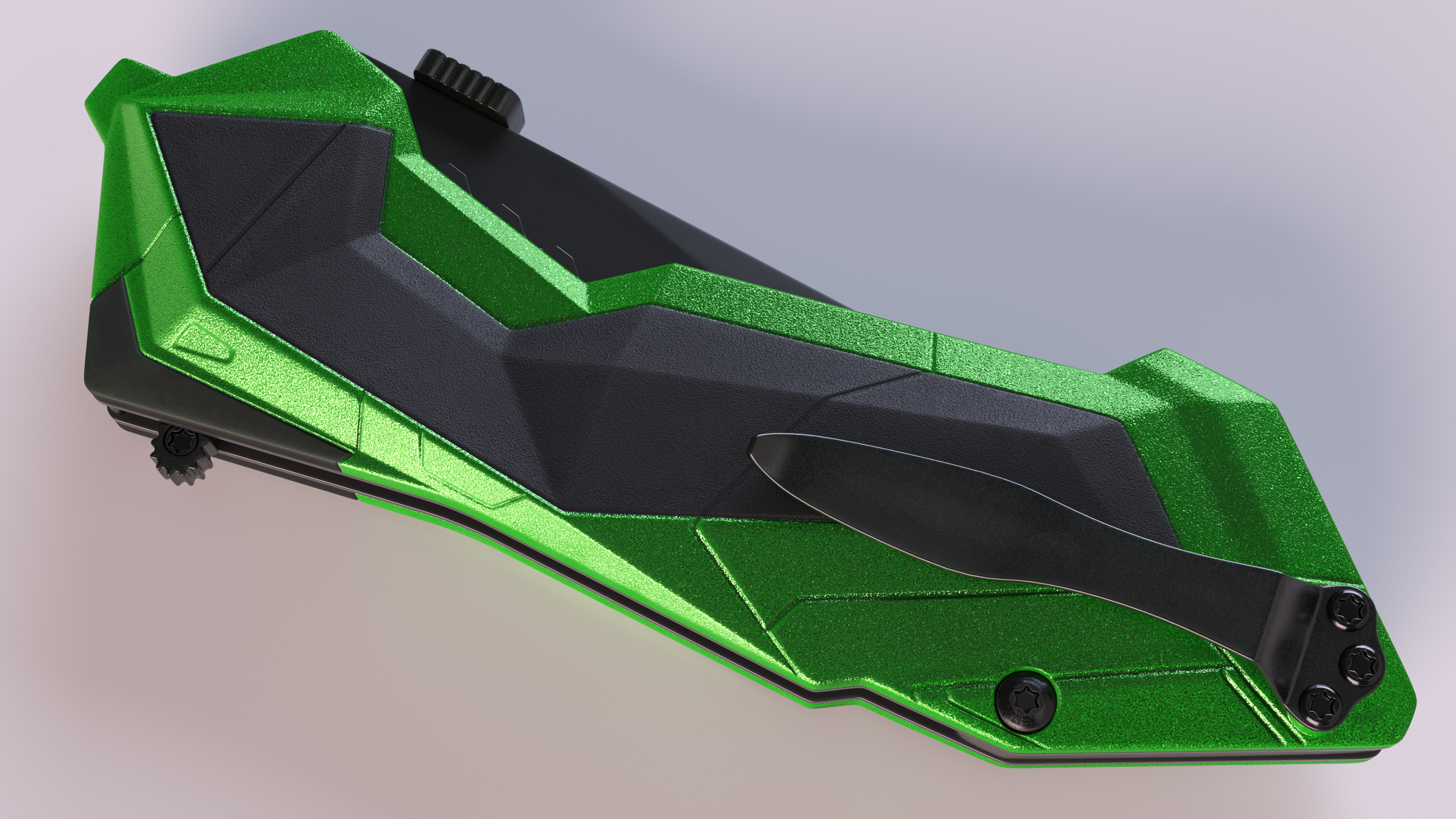 3D Fantastic Knife Folded Dark Green model