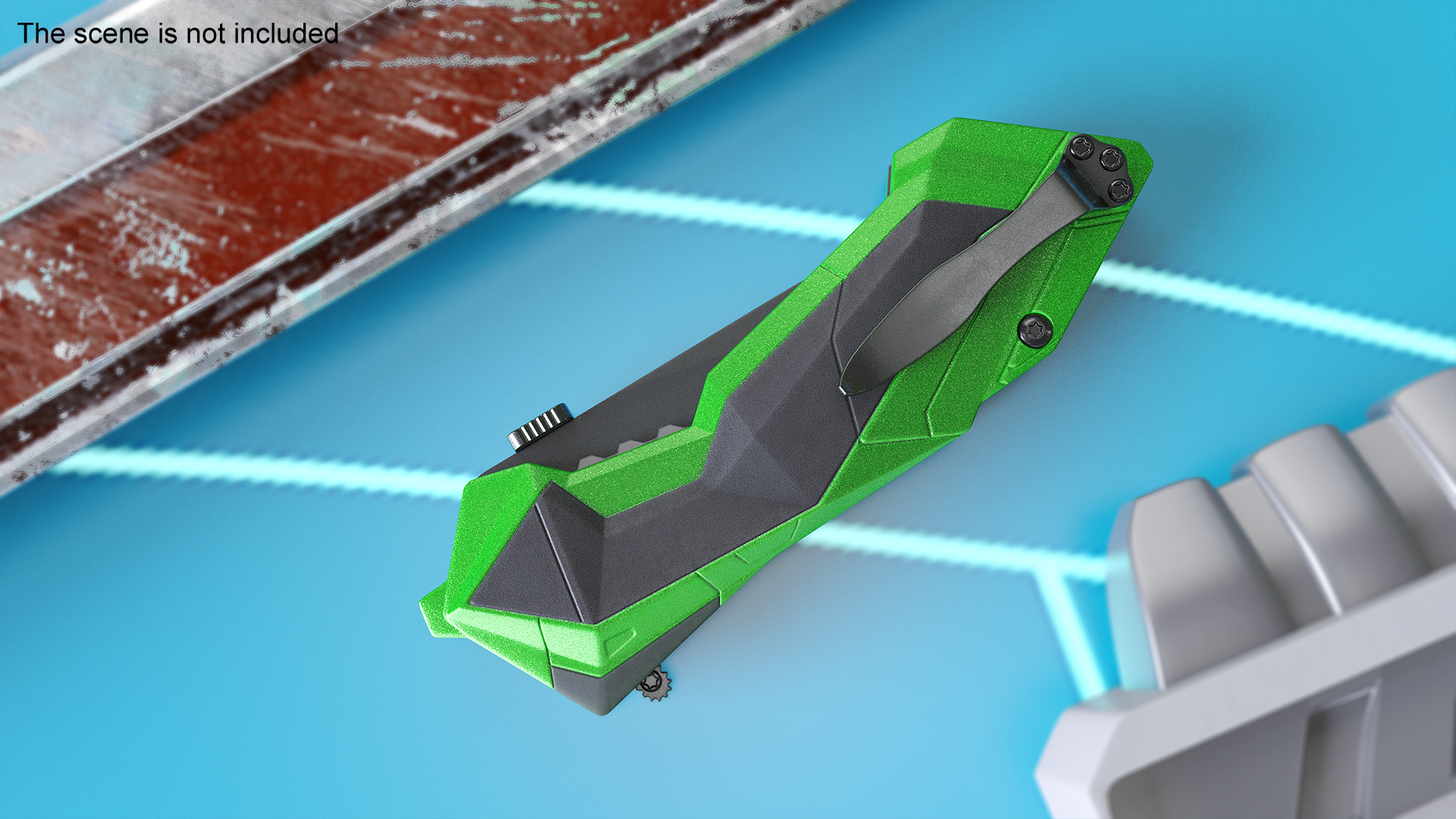 3D Fantastic Knife Folded Dark Green model