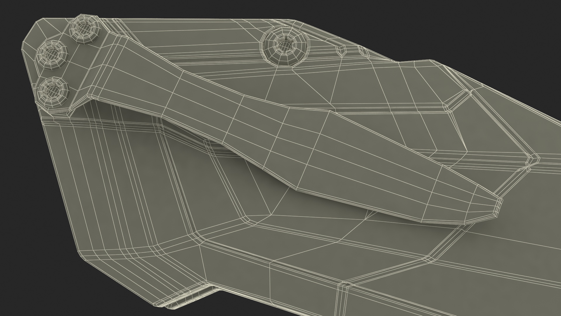 3D Fantastic Knife Folded Dark Green model