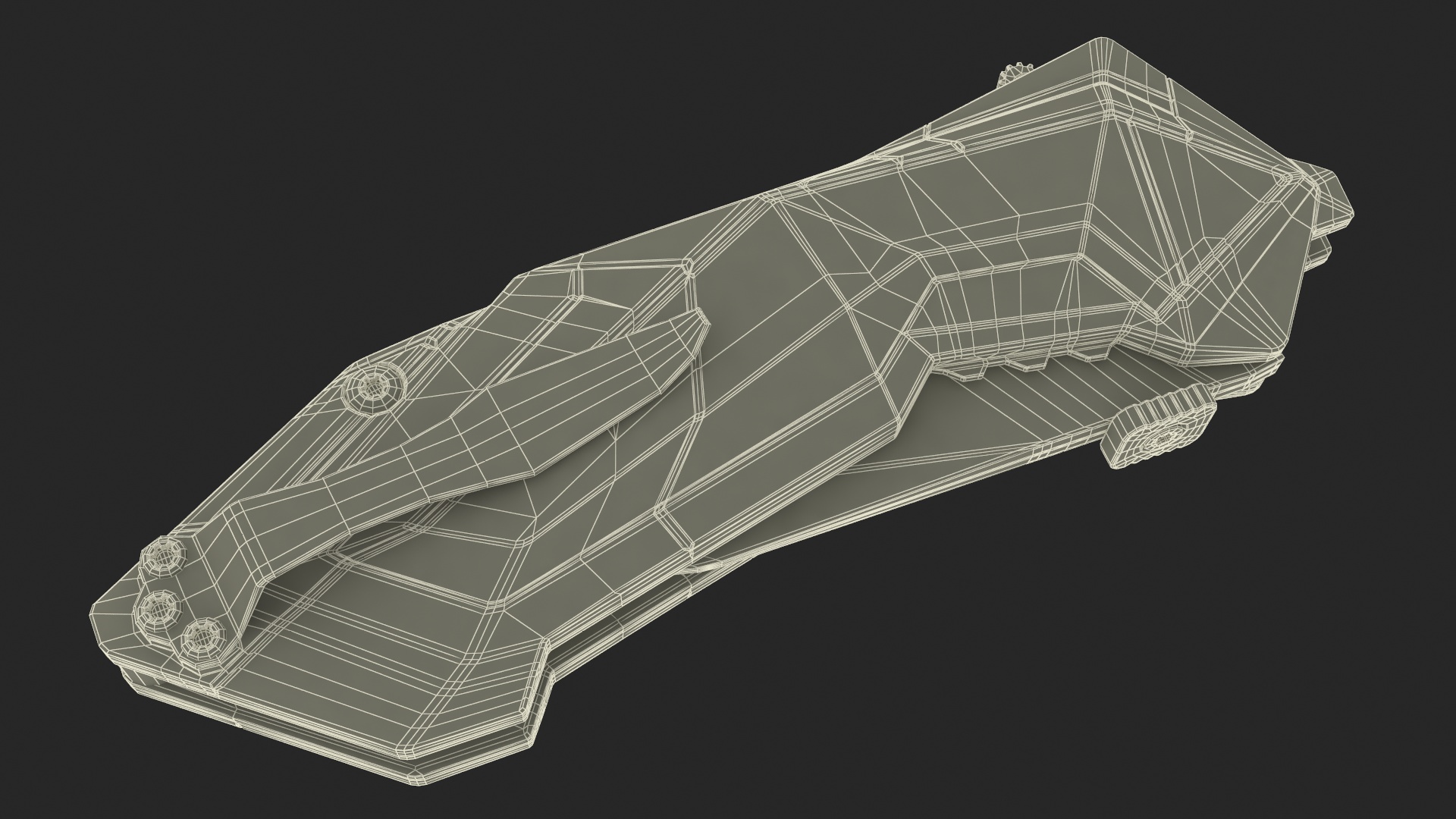 3D Fantastic Knife Folded Dark Green model