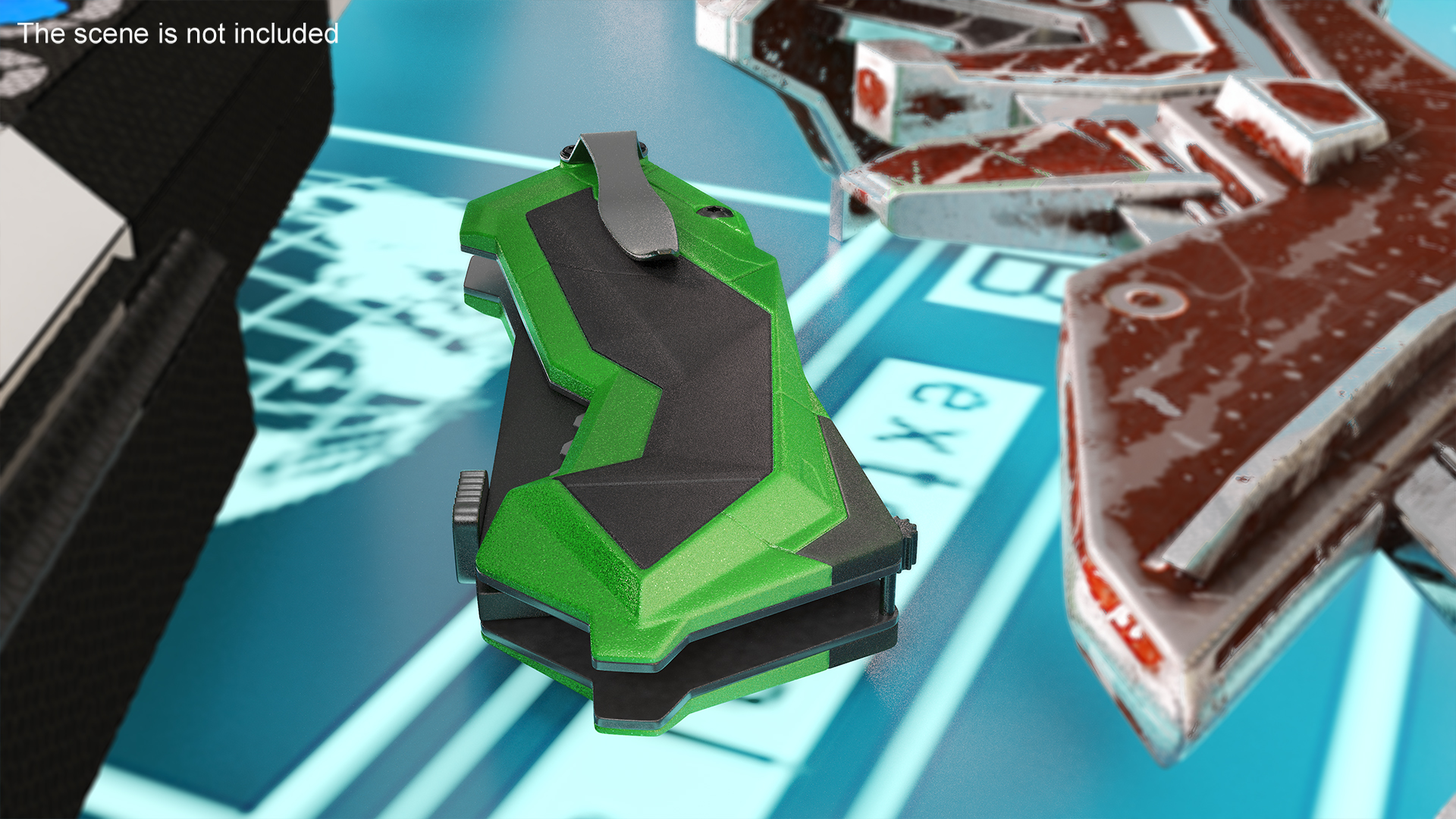 3D Fantastic Knife Folded Dark Green model