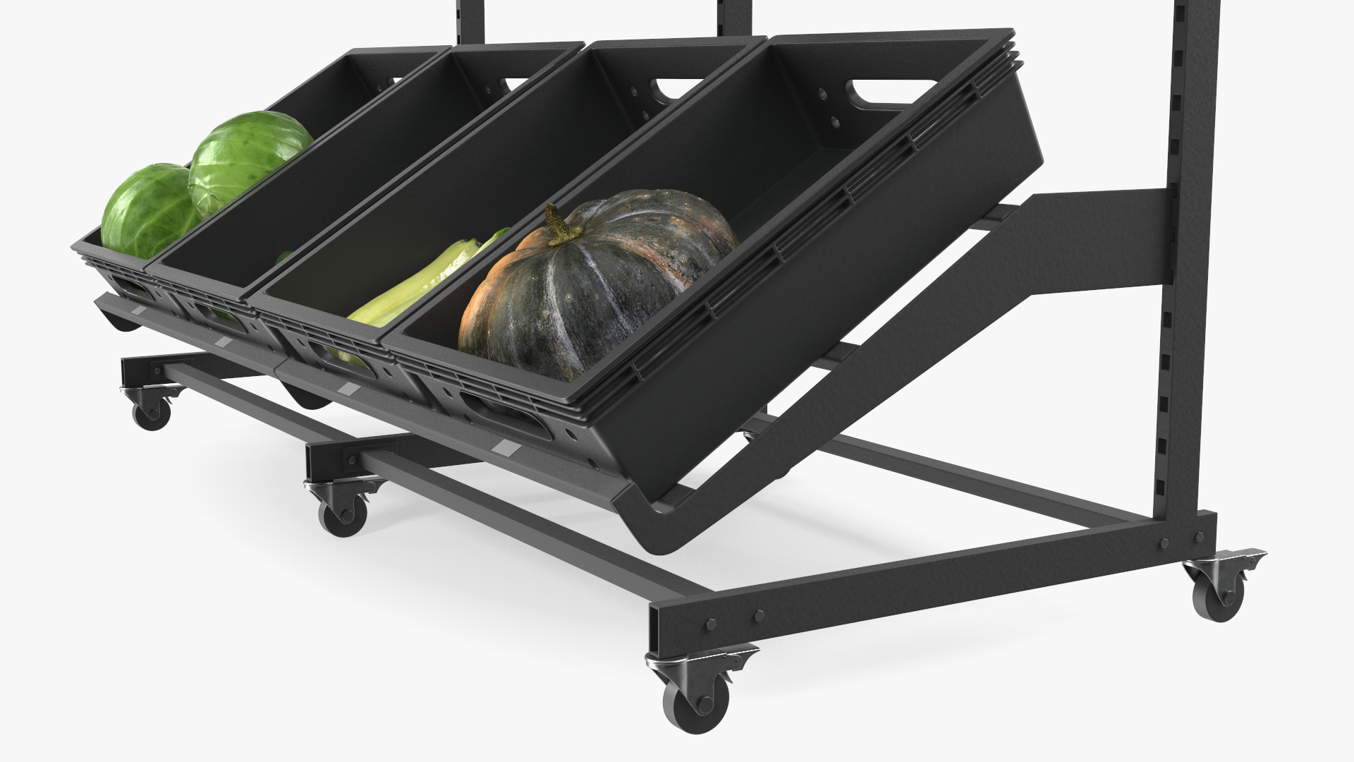 Fresh Vegetables on Display Rack 3D
