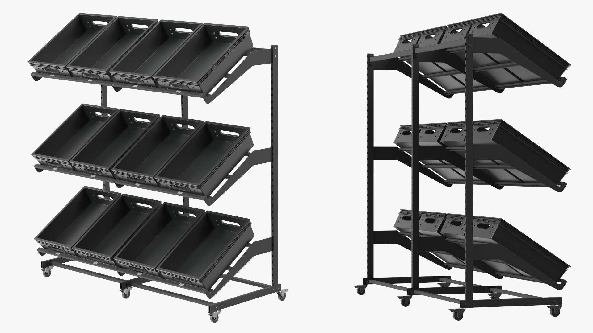 Fresh Vegetables on Display Rack 3D