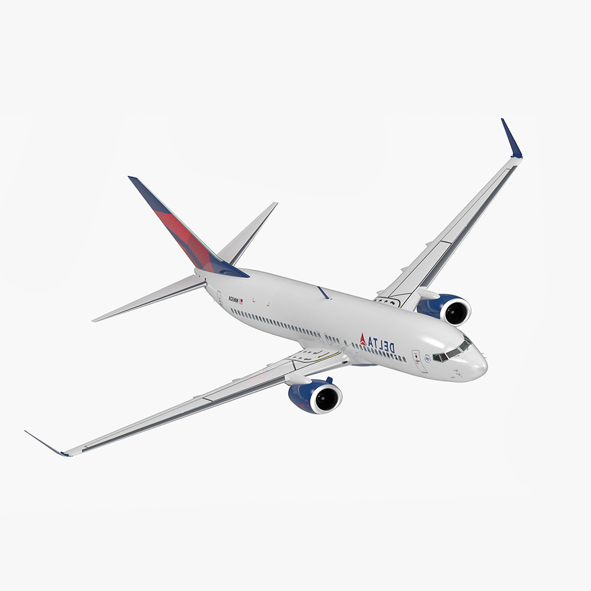 3D model Boeing 737 800 with Interior Delta Air Lines Rigged for Maya