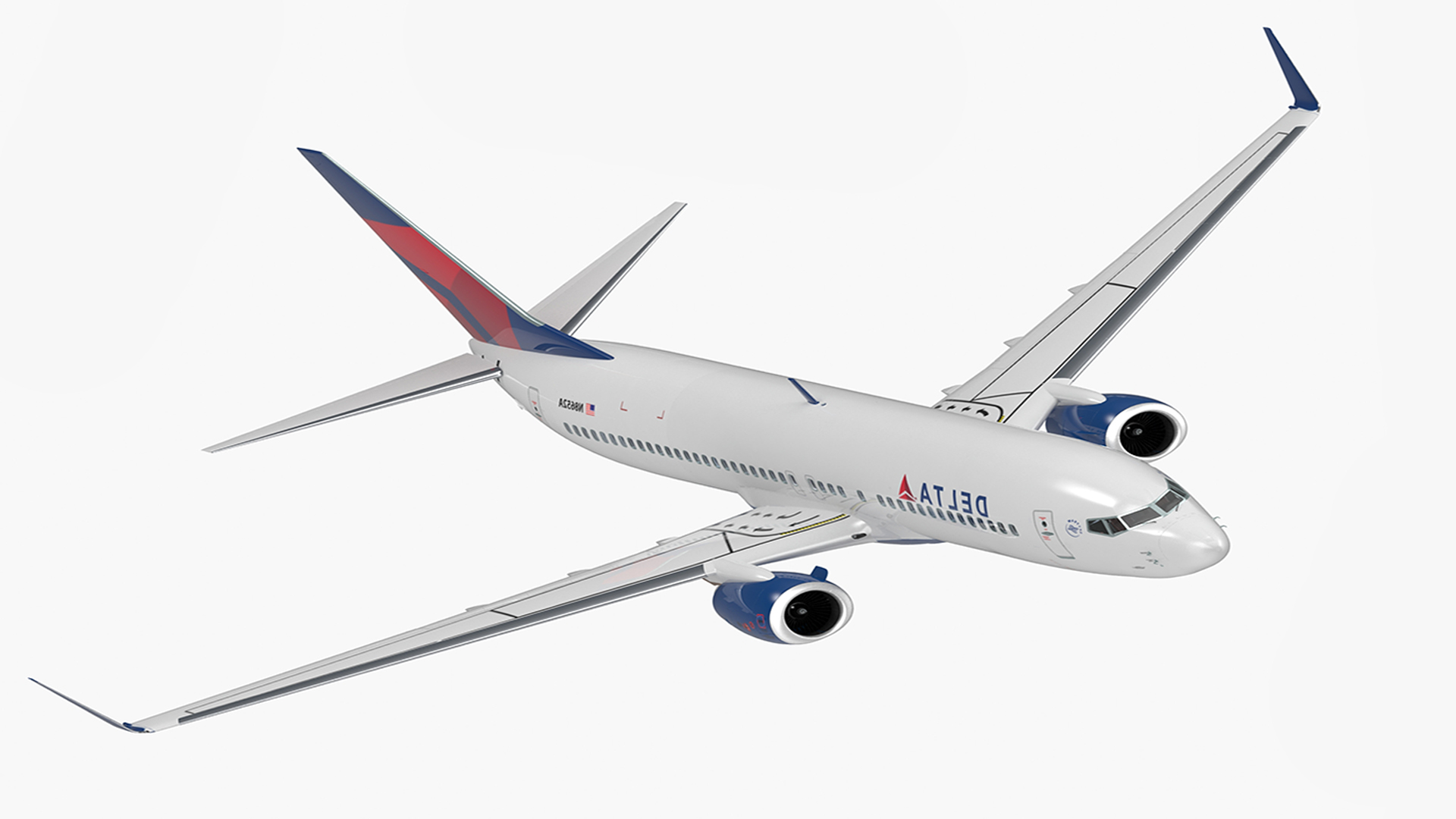 3D model Boeing 737 800 with Interior Delta Air Lines Rigged for Maya