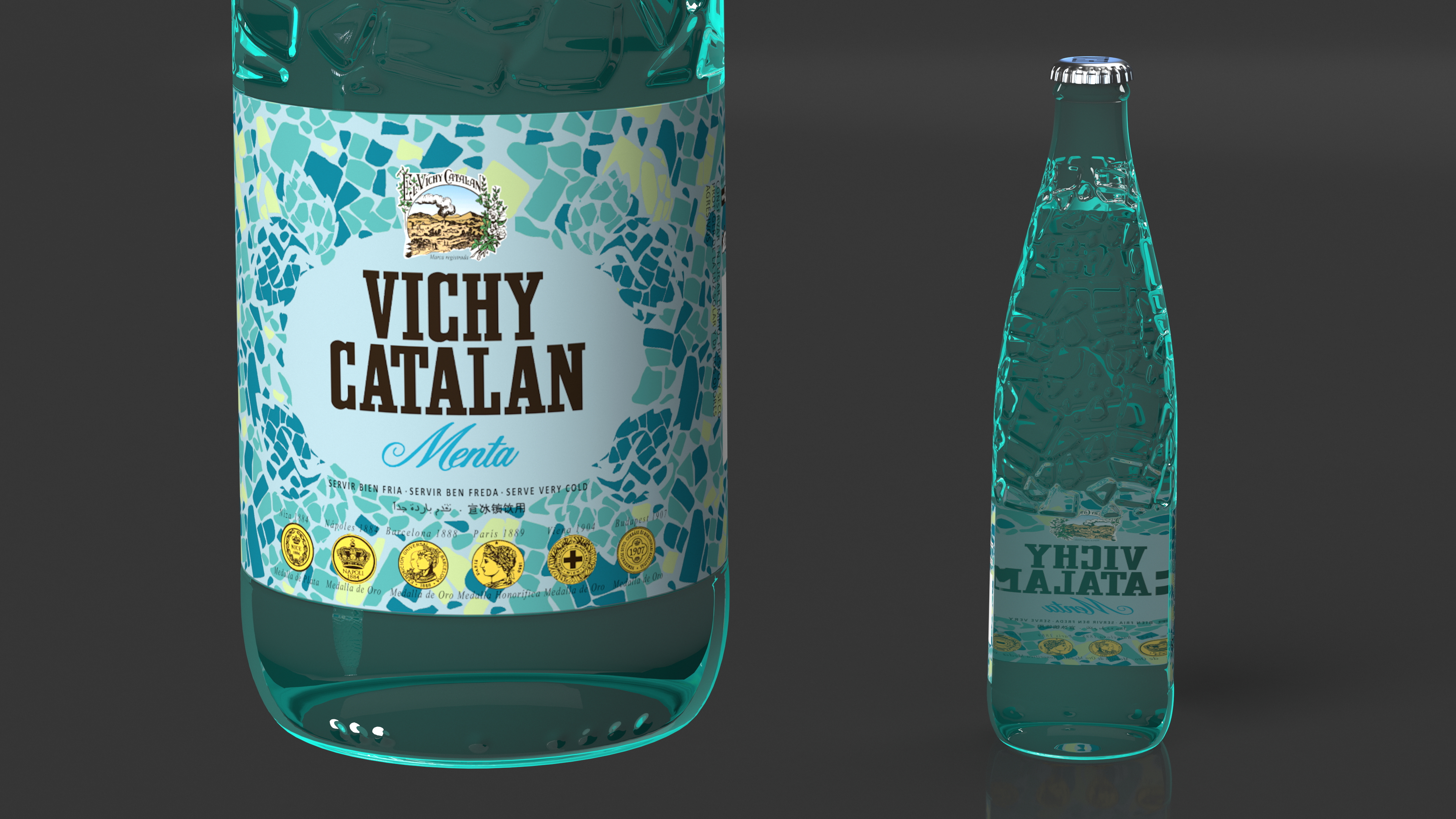 Bottle of Mineral Water Vichy Catalan Mint 3D