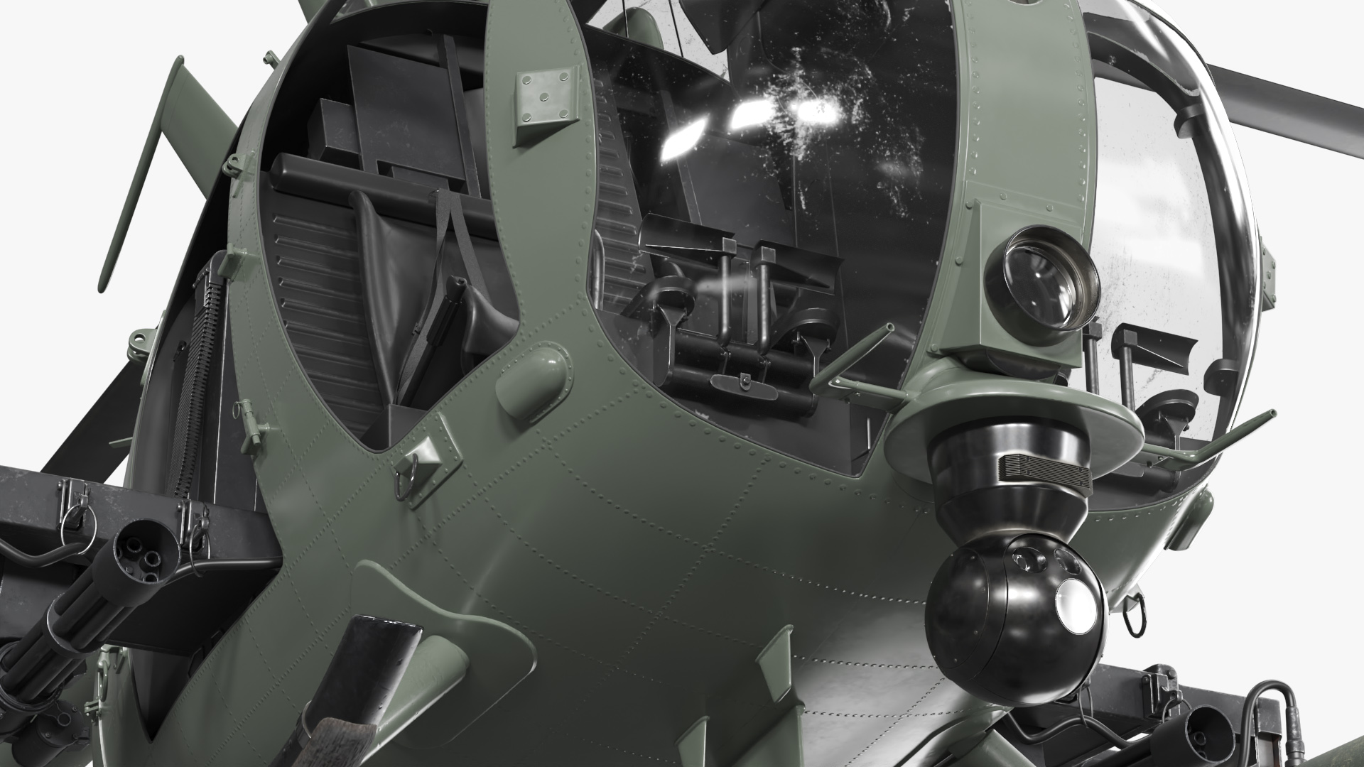 Military Trooper Helicopter with Weapon Rigged - view 8