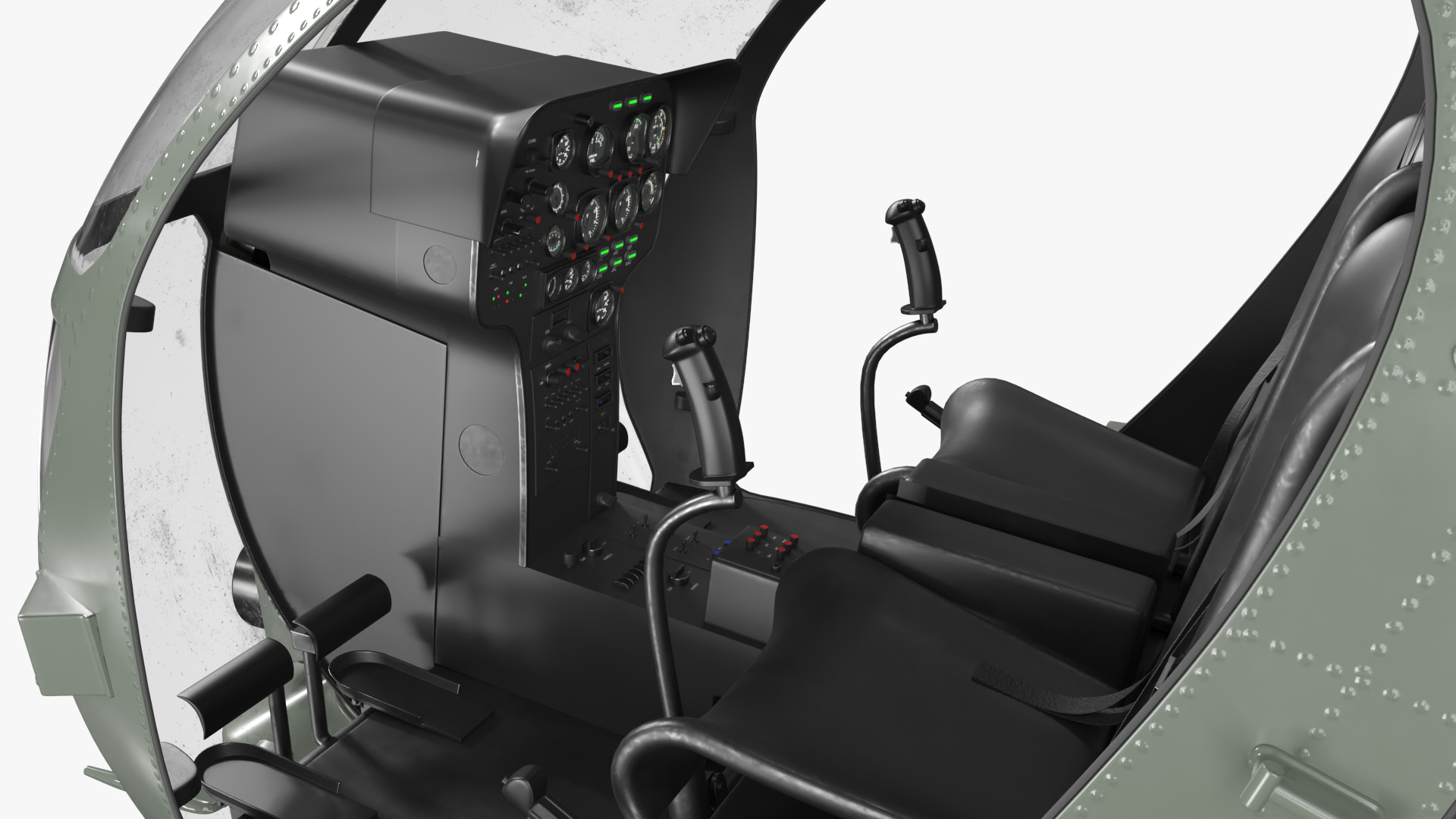 Military Trooper Helicopter with Weapon Rigged - view 11