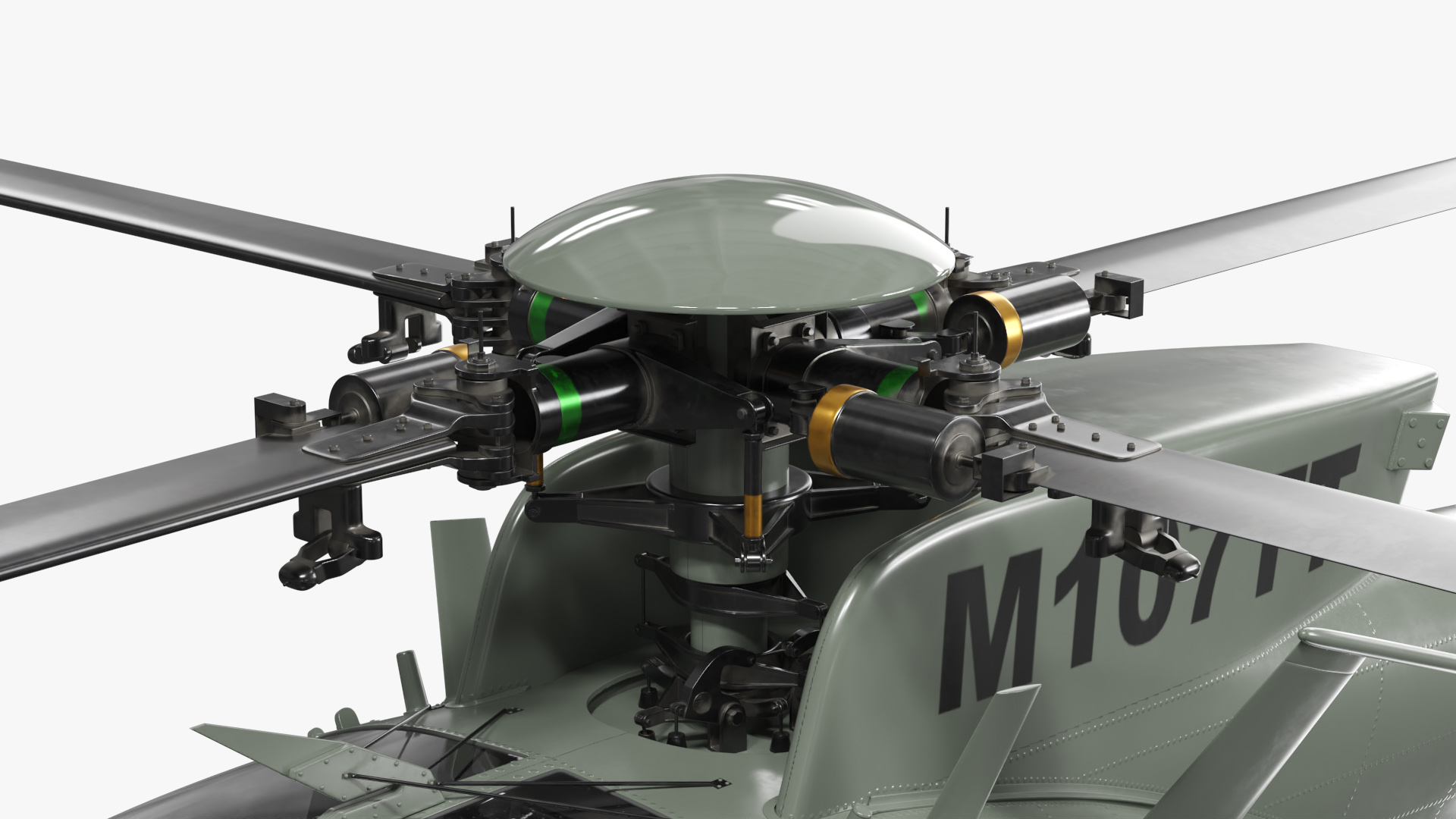 Military Trooper Helicopter with Weapon Rigged - view 9