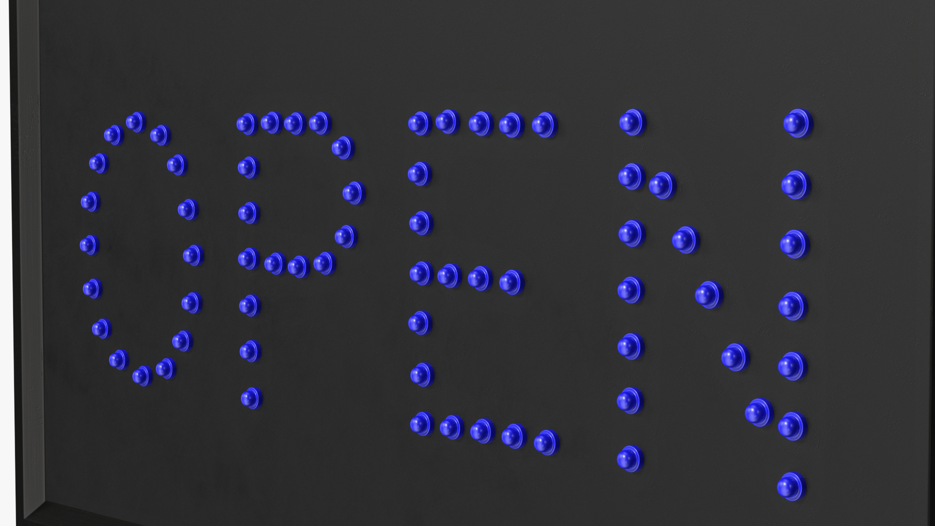 Traditional Rectangle Blue LED Neon Sign Open OFF 3D model