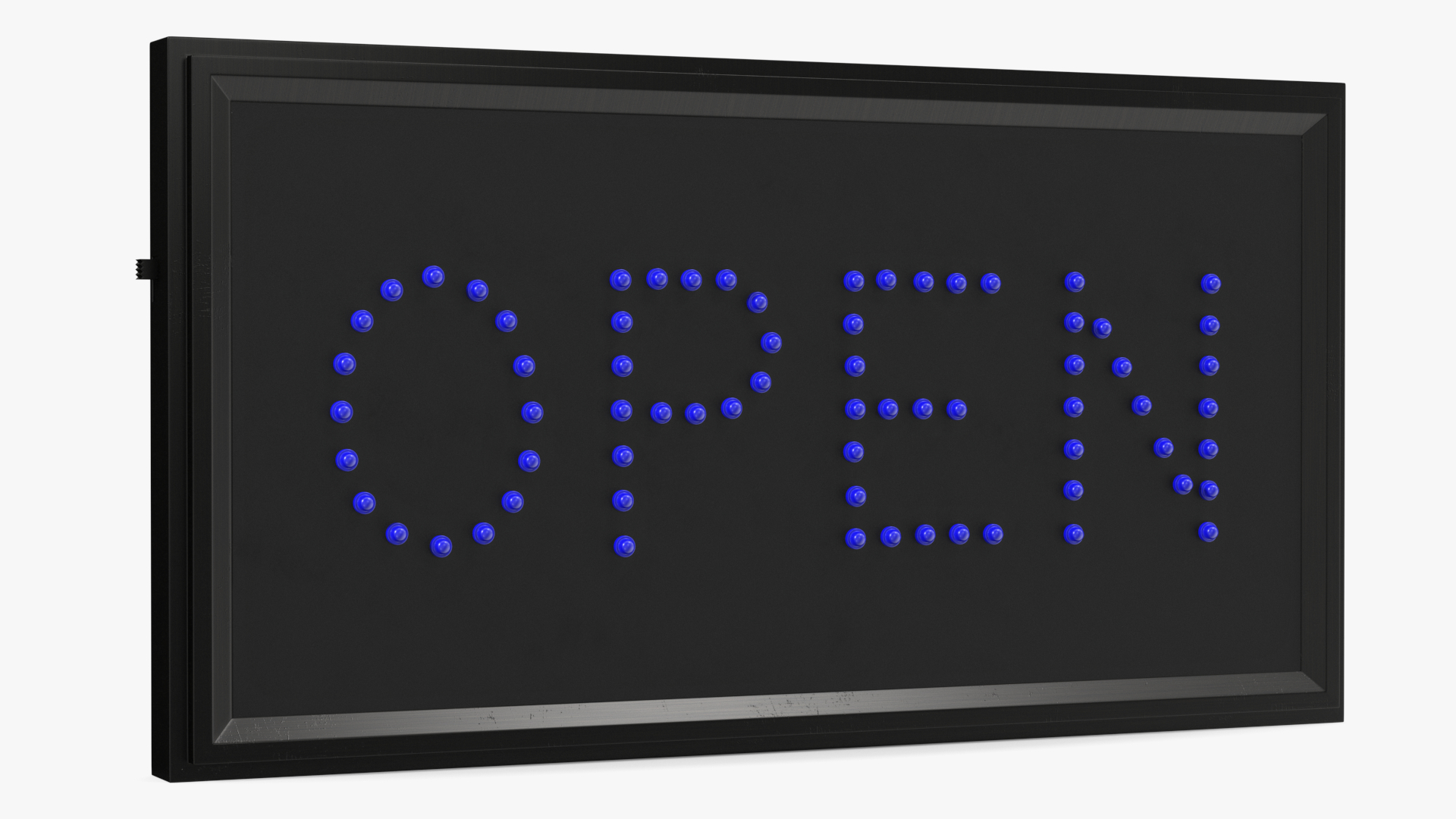 Traditional Rectangle Blue LED Neon Sign Open OFF 3D model