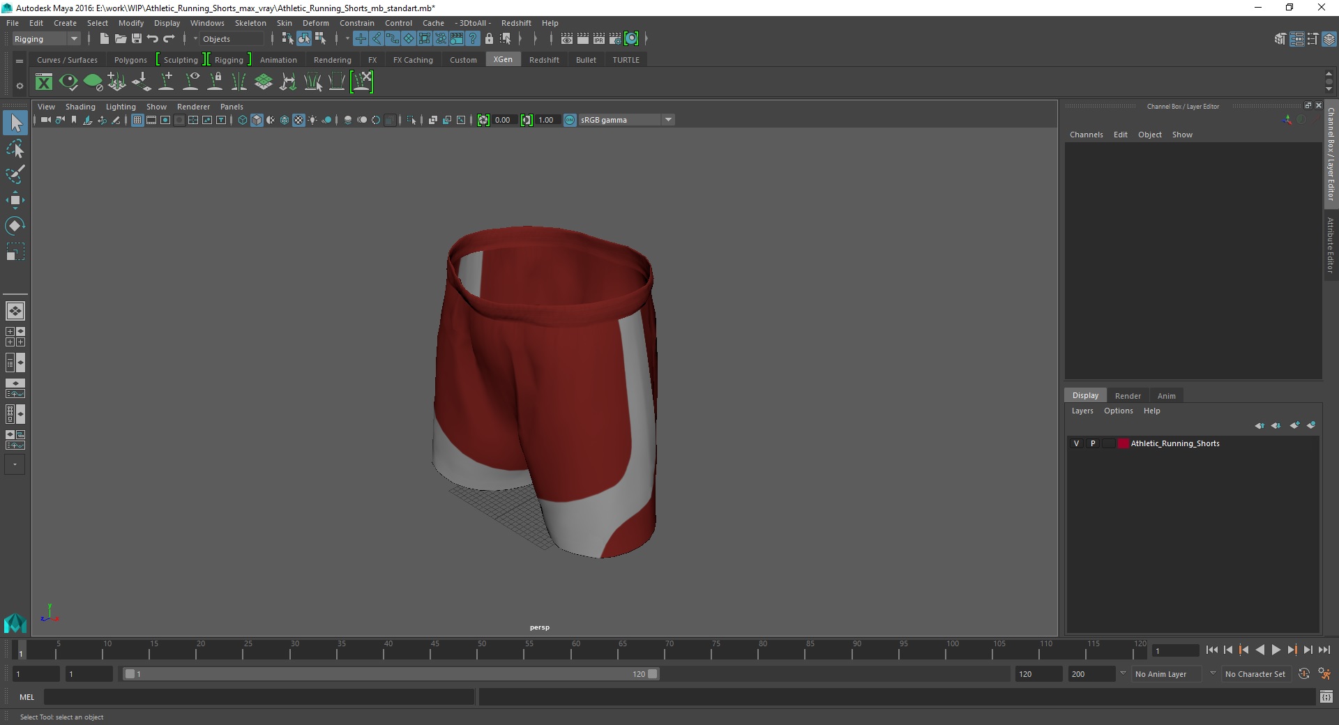 3D Athletic Running Shorts model