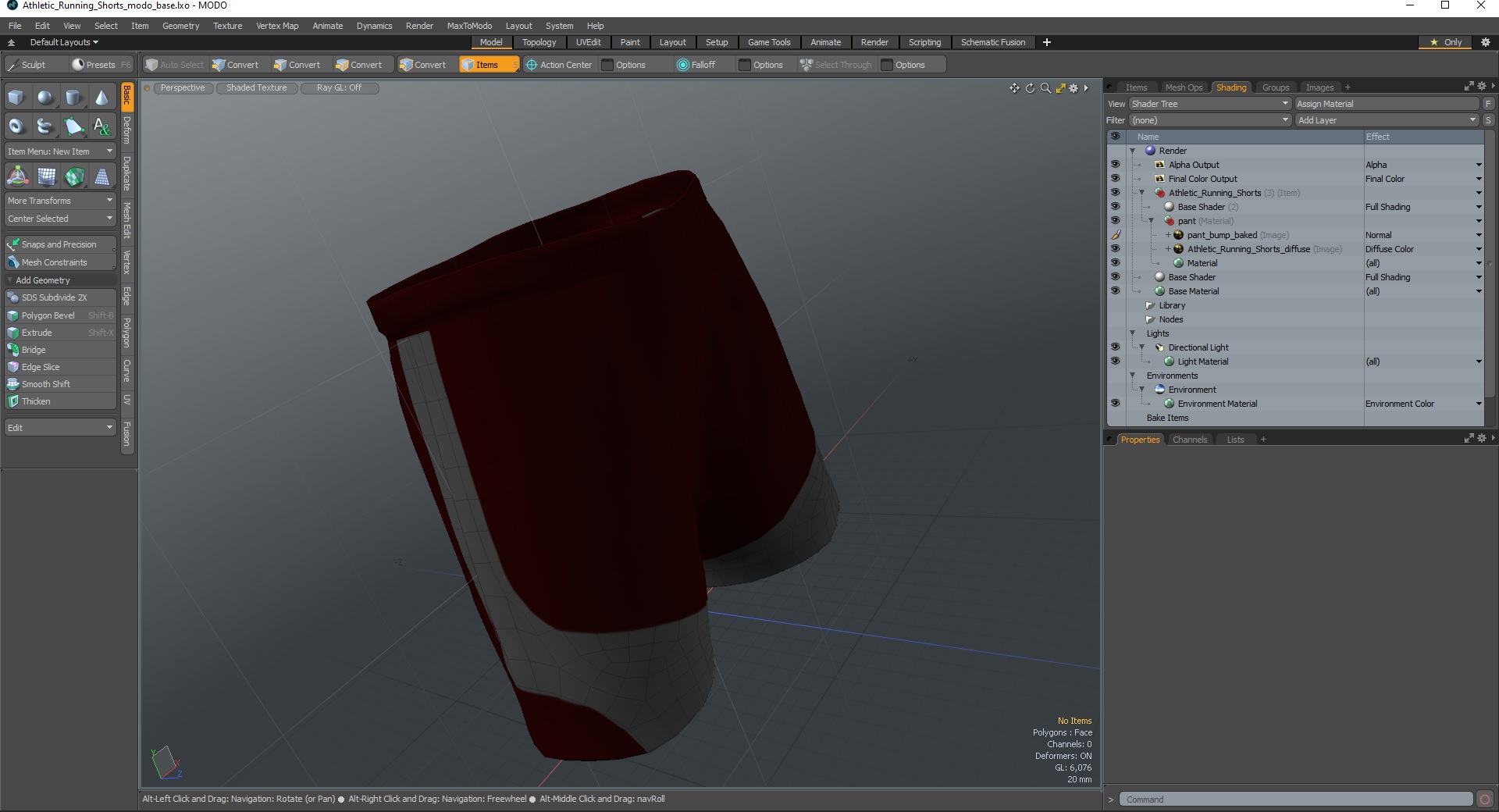 3D Athletic Running Shorts model