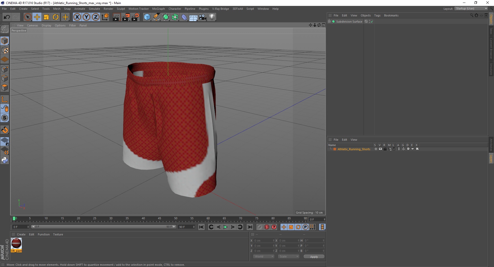 3D Athletic Running Shorts model