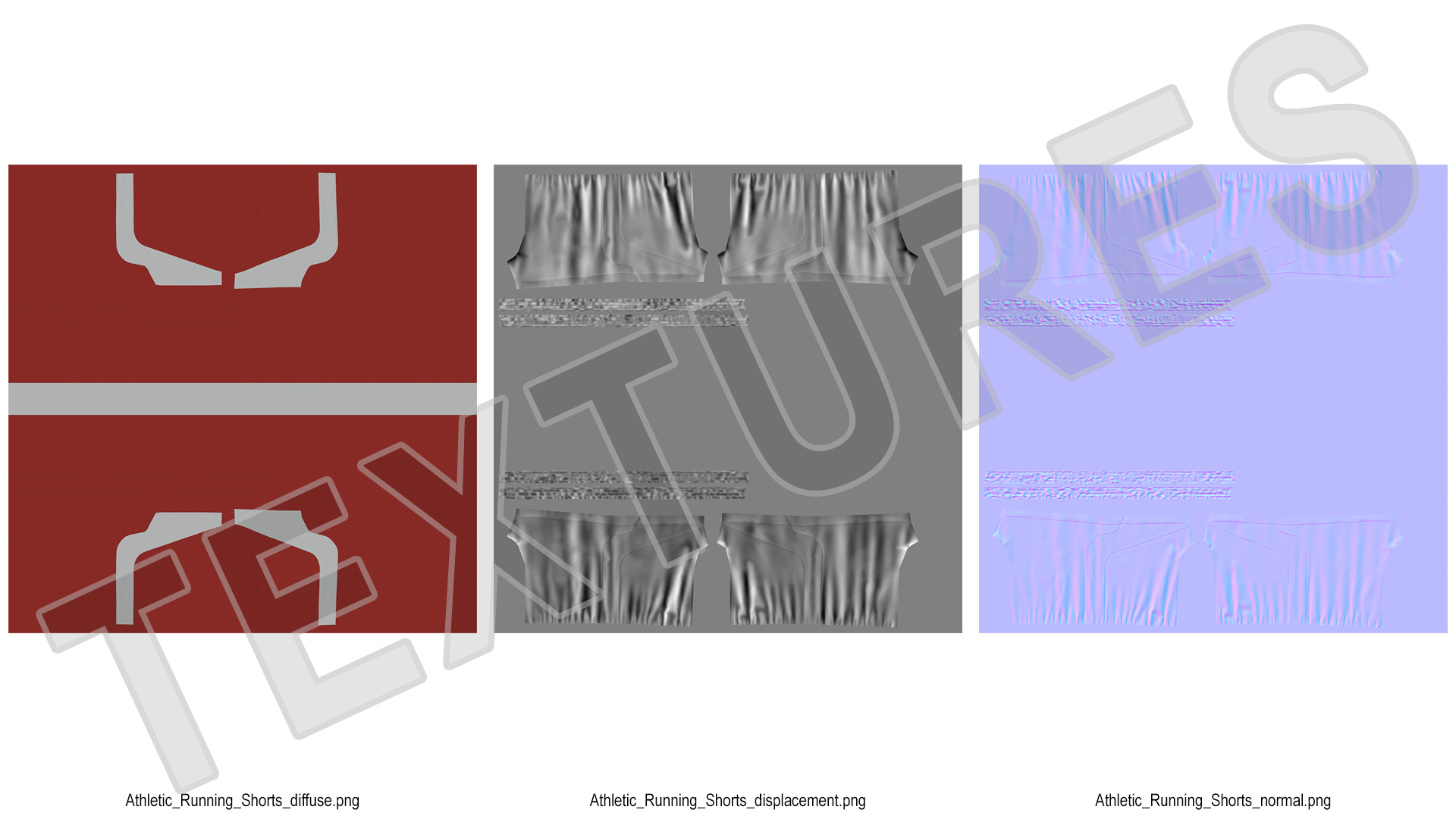 3D Athletic Running Shorts model