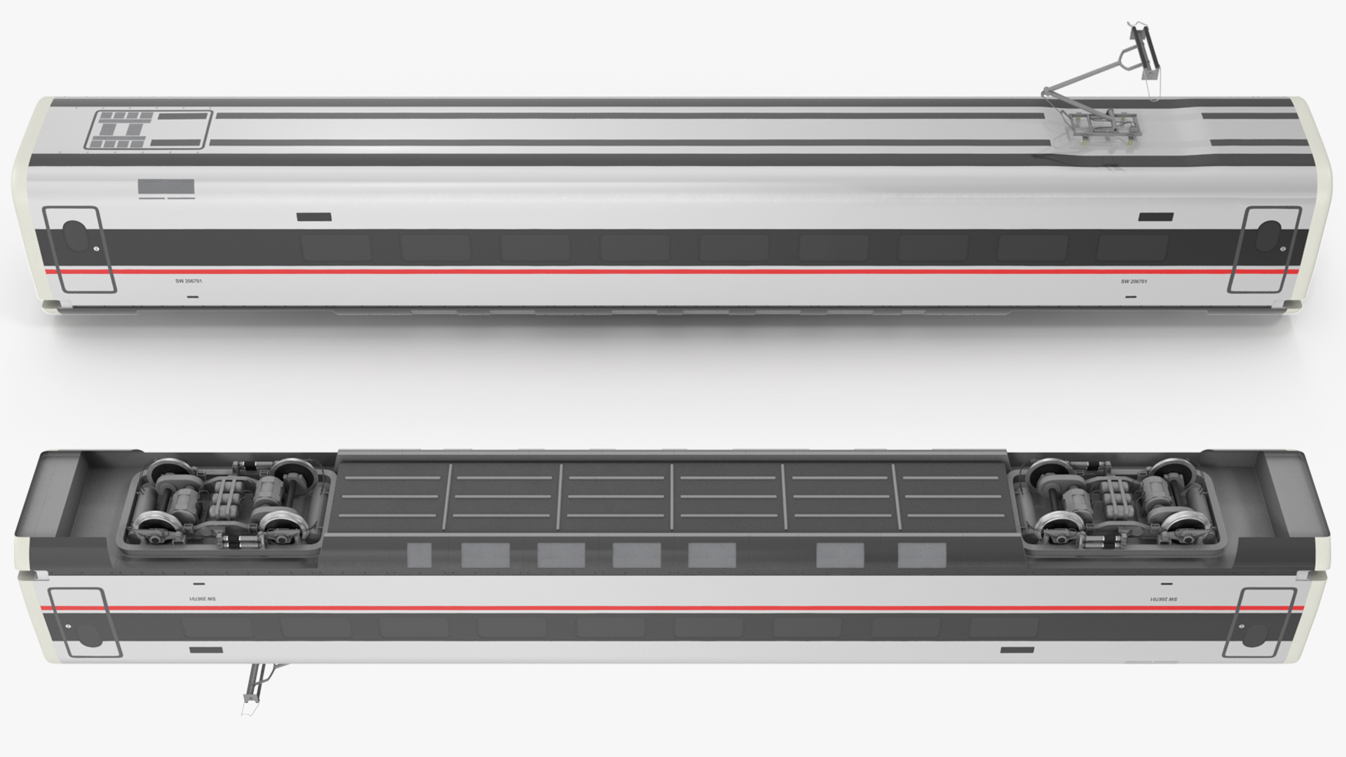CR400 Fuxing Train Wagon Electric Drive 3D model
