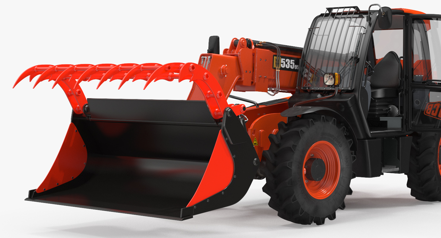 Telehandler JCB 535 Forklift Bucket Rigged 3D